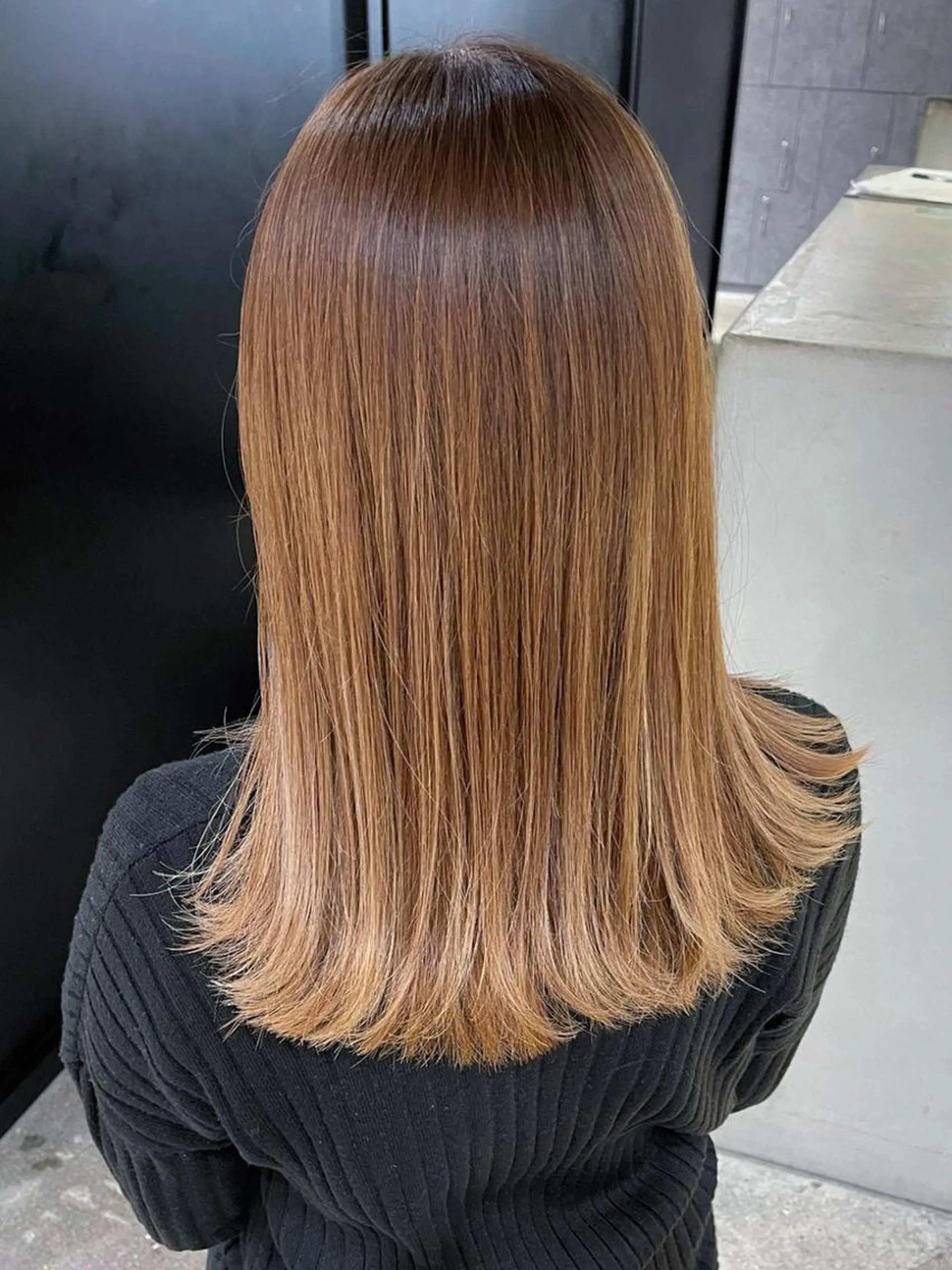 ミディアム パーマ ヘアアレンジ カラー ハイライトカラー ハイライト カット ヘアカラー トリートメント ITbyALBUM 中野店のヘアスタイル