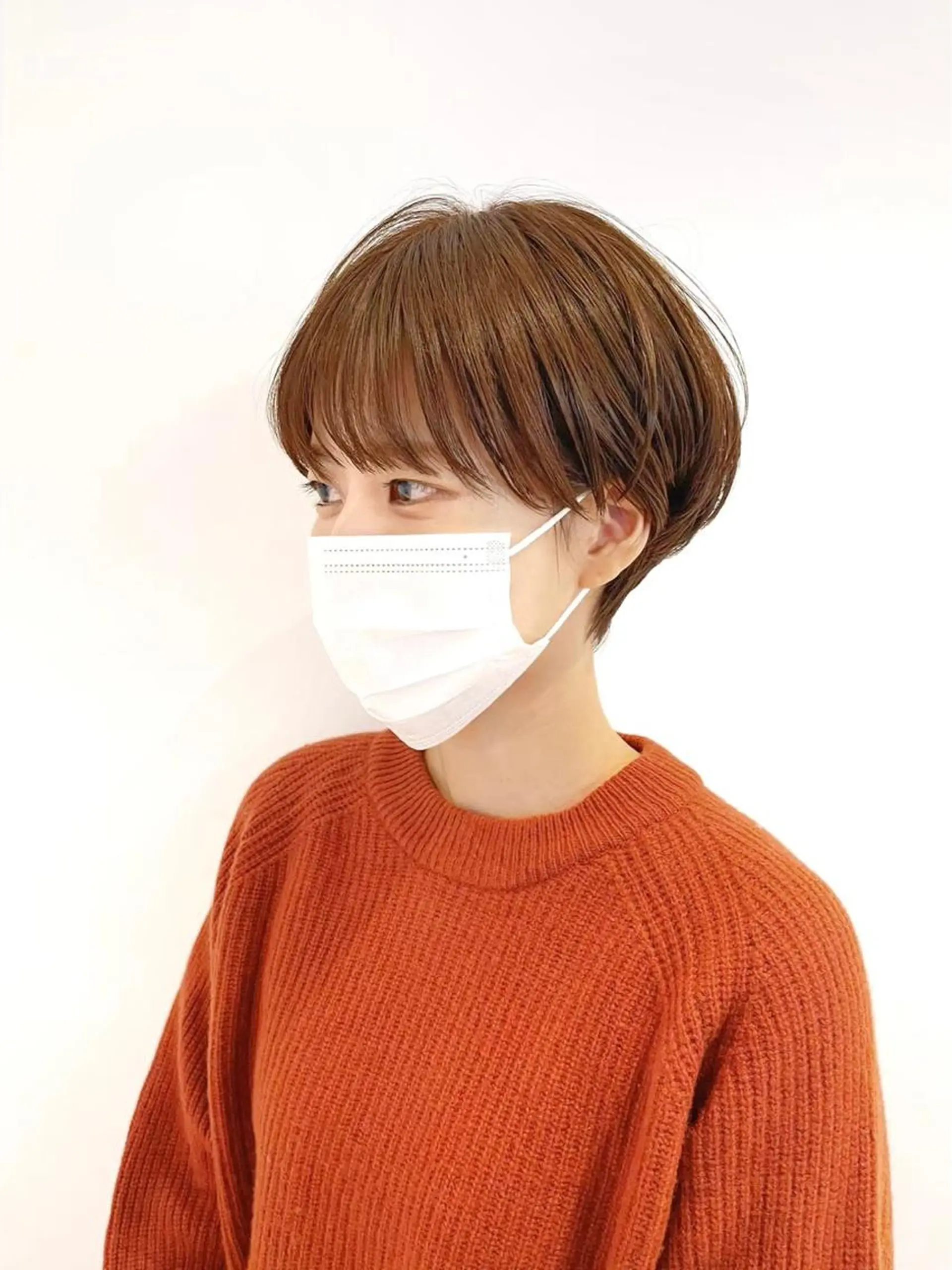 ショート カラー アプリコットブラウン ブラウンカラー オレンジ ピンクカラー ピンクブラウン 🤎ono/ 切りっぱなしボブ🤎のヘアスタイル