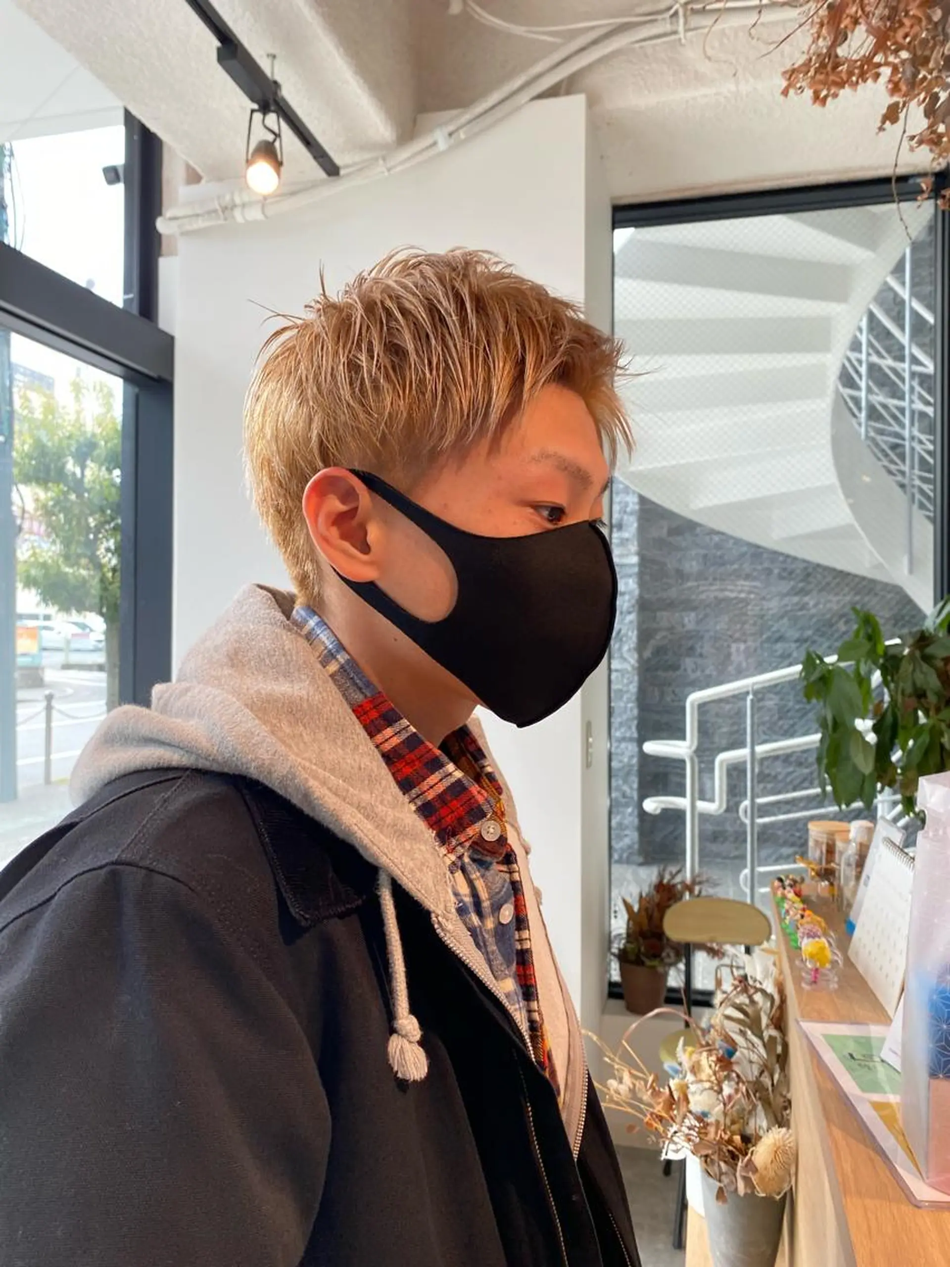 ショート カラー メンズ アップバング ブロンド ショートヘア オスズ 🎀´-のヘアスタイル