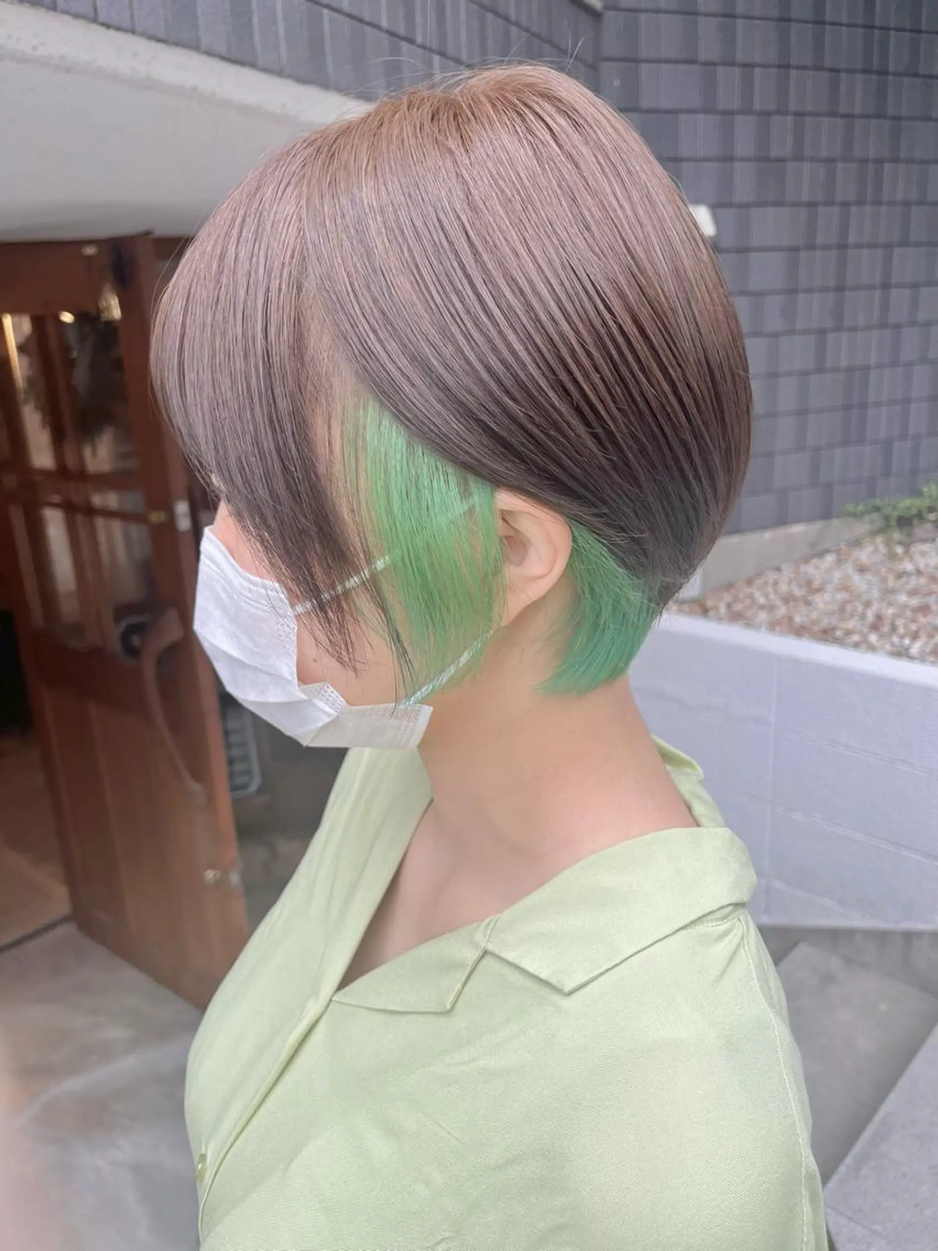 ショート カラー ベージュカラー オリーブベージュ ヘアカラー 透明感カラー/ ブリーチ無し/RYOのヘアスタイル