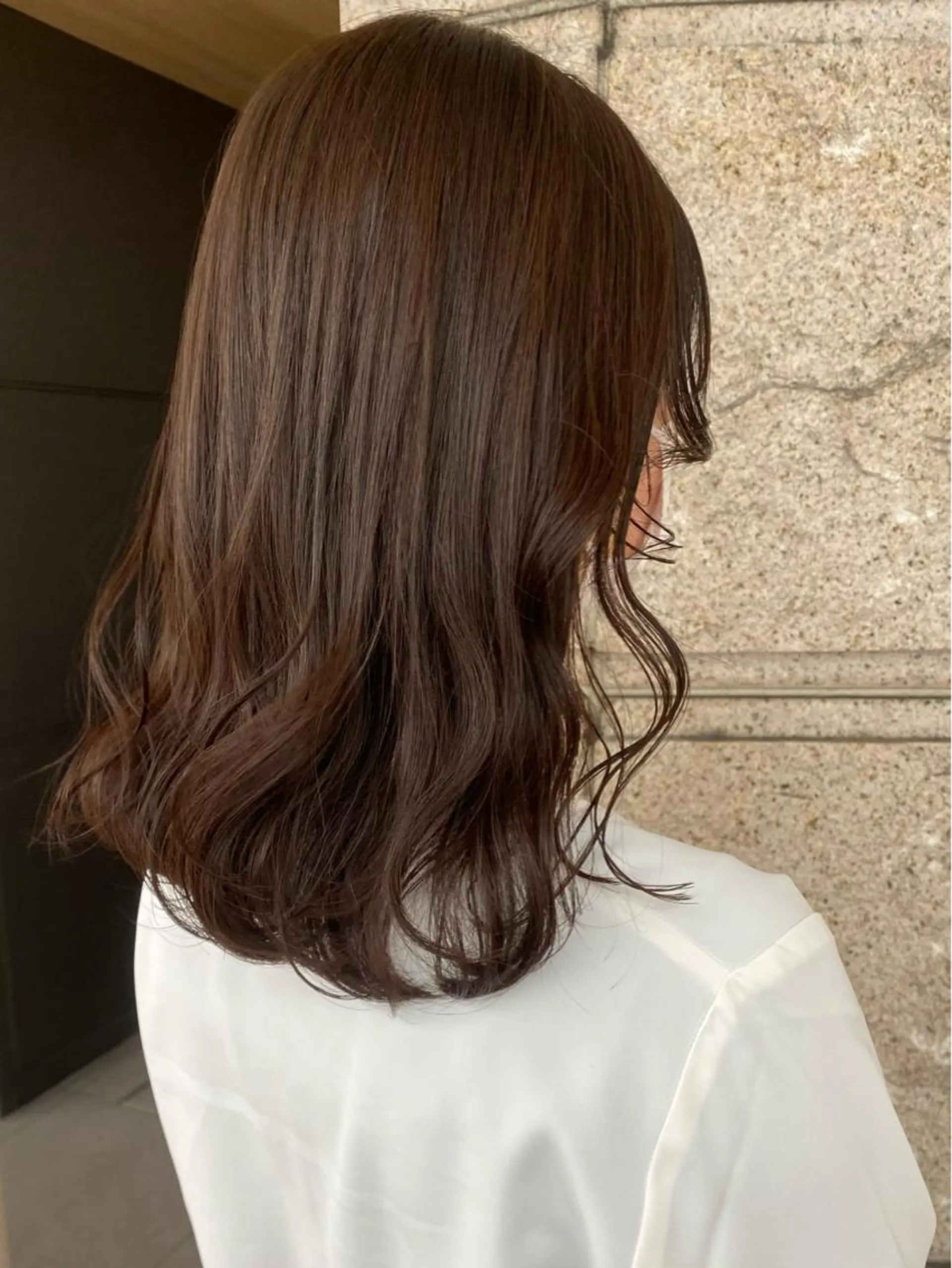 セミロング カラー ベージュカラー 藤原 侑香のヘアスタイル