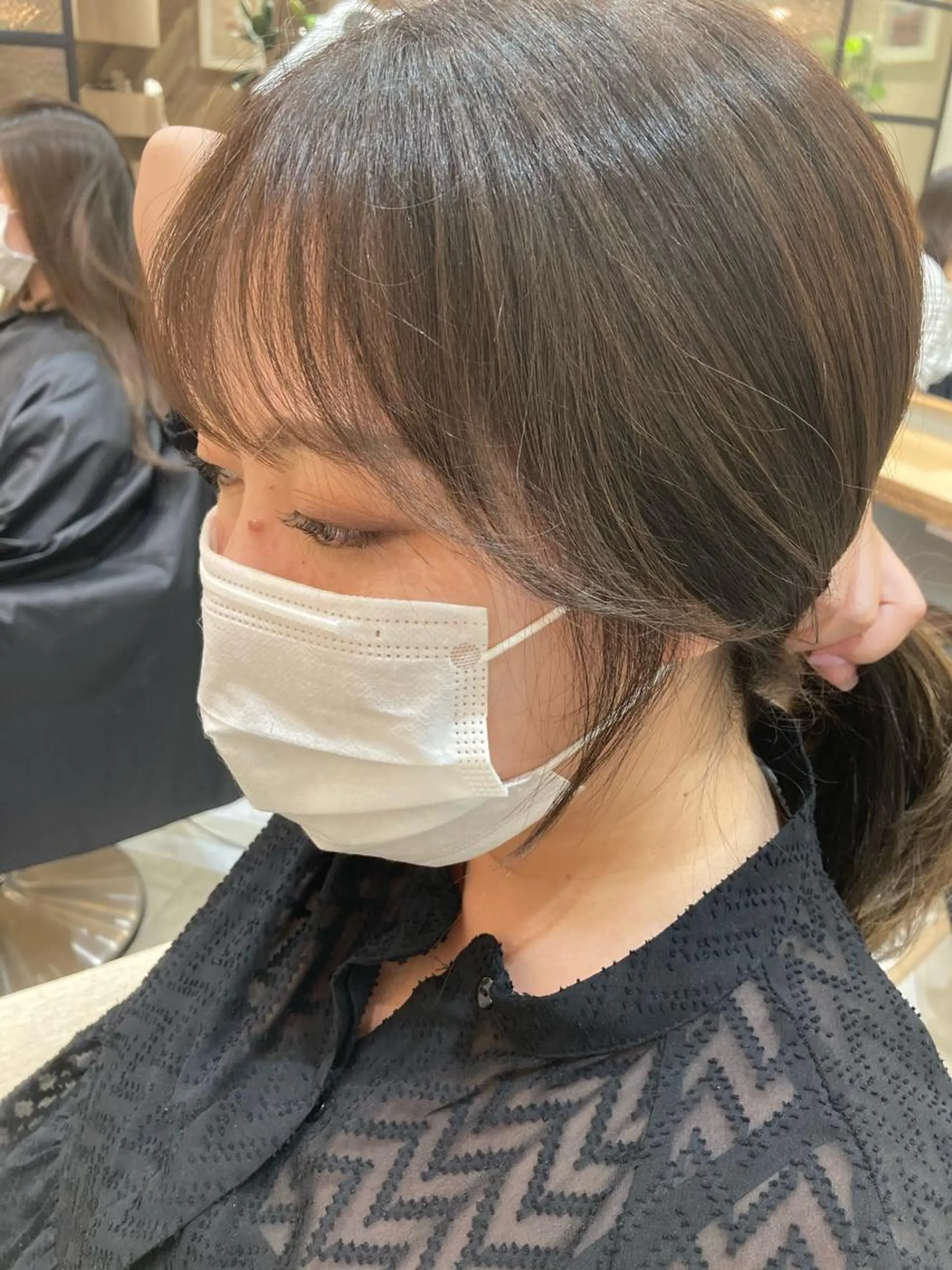 ロング 顔まわりレイヤー 韓国風ヘア レイヤーカット おくれ毛 シースルーバング レイヤー/前髪/ 韓国/CHIHIROのヘアスタイル