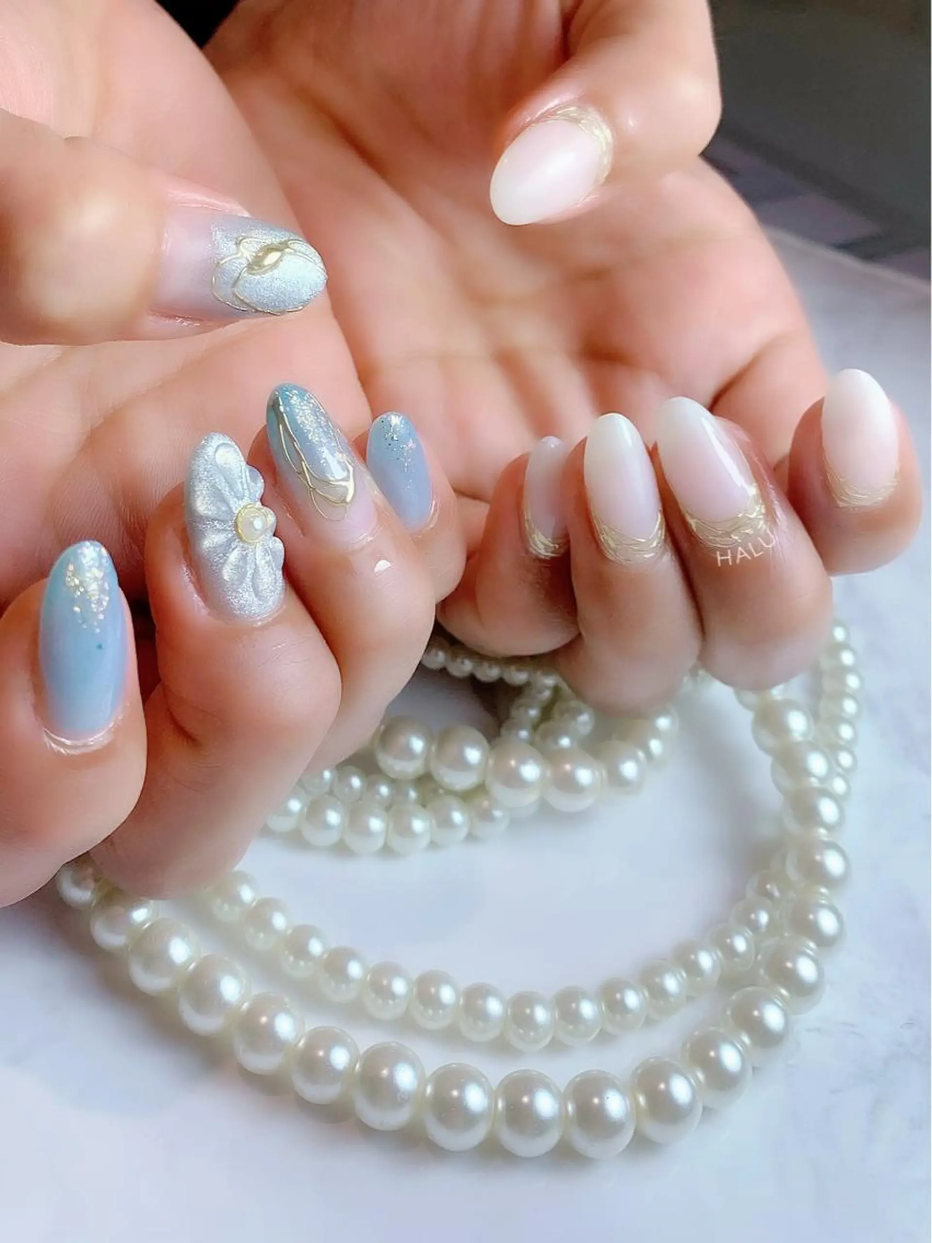 ネイル ブルー 春ネイル HALU ハルのネイルデザイン
