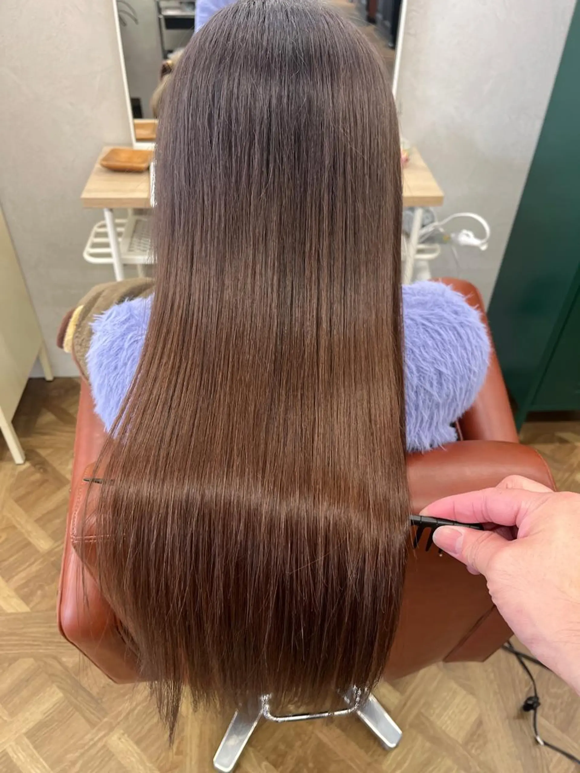 ロング ヘアカラー トリートメント 髪質改善×韓国風/小 顔レイヤー/早瀬櫻子のヘアスタイル