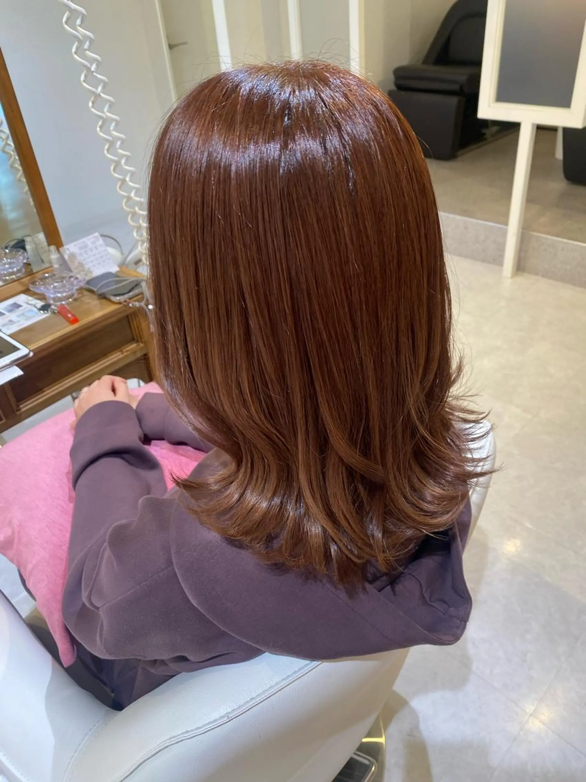 ミディアム ヘアカラー 梛木 唯のヘアスタイル