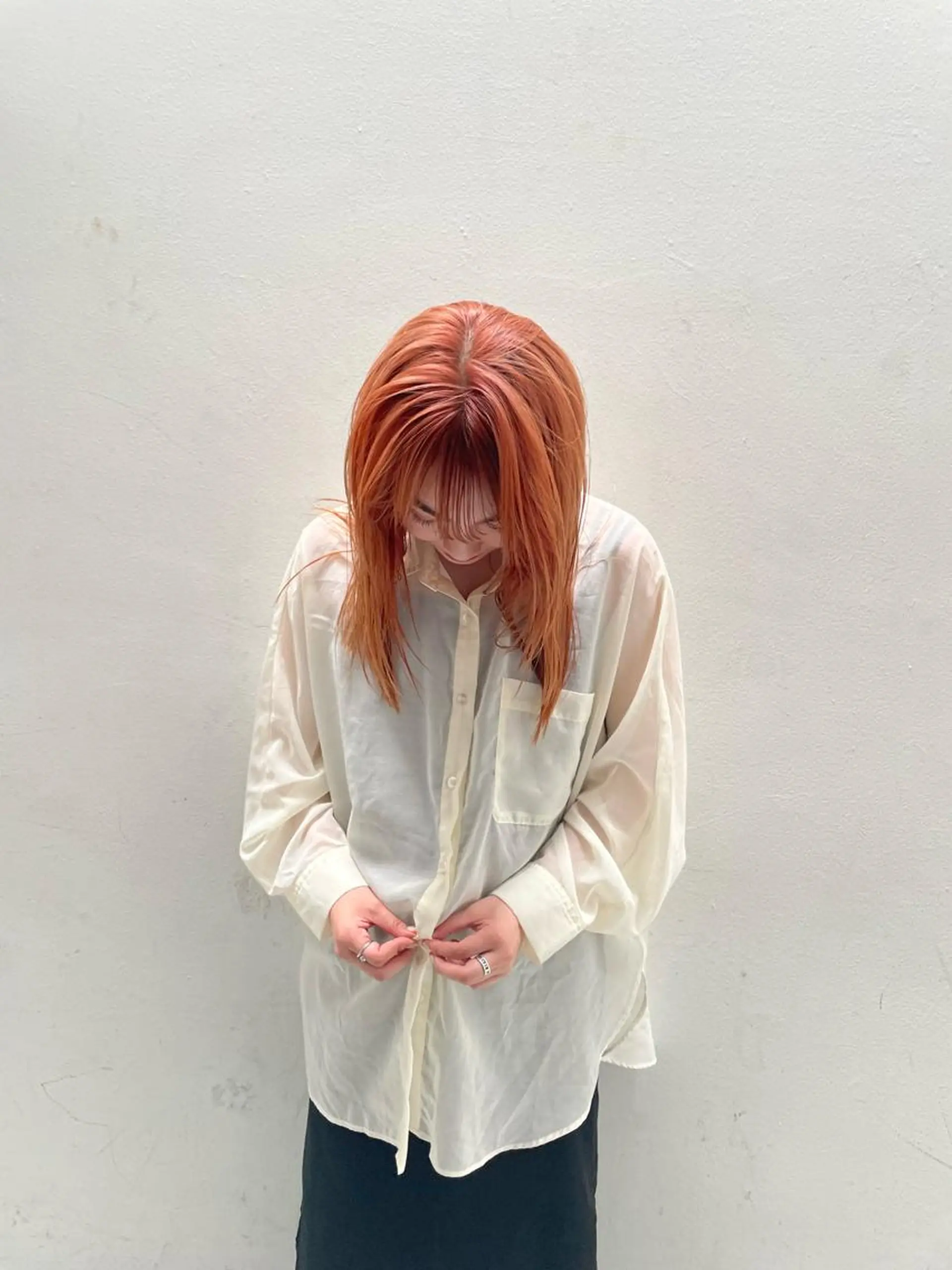 セミロング カット ヘアカラー 🌹ハッシュカット、 レイヤー韓国ヘア🌹のヘアスタイル