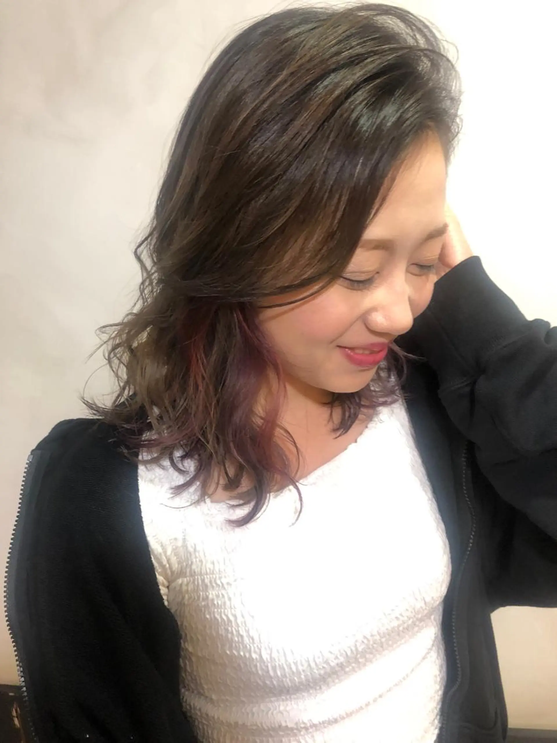 セミロング カラー ヘアアレンジ グラデーションカラー インナーカラー ラベンダーカラー ピンクカラー 綺麗な髪質にしたい方 限定🌈清水　祥のヘアスタイル