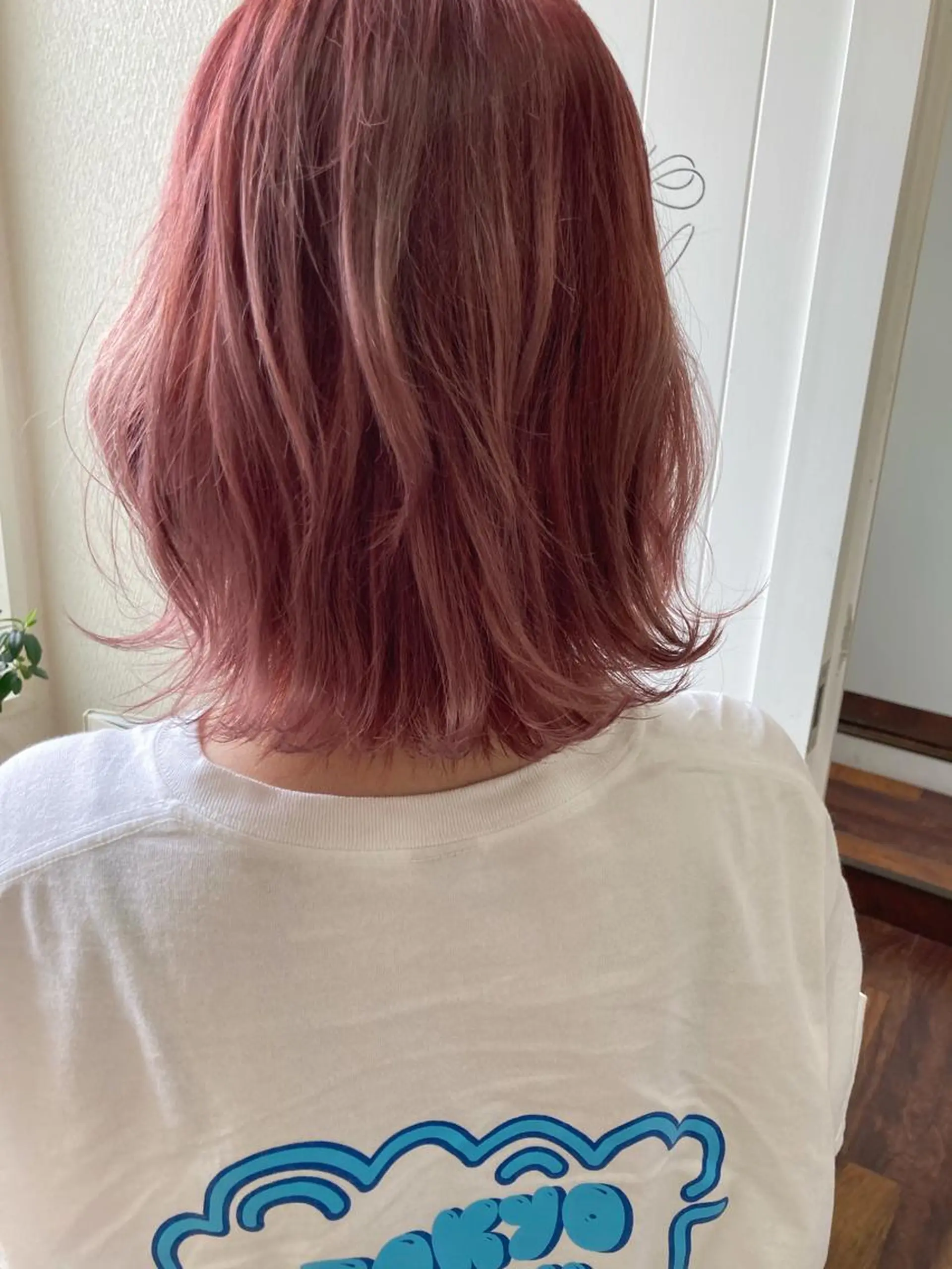 ミディアム カラー ブリーチ ピンクカラー カット ヘアカラー トリートメント 小木曽智美 /ボブ/ショートのヘアスタイル