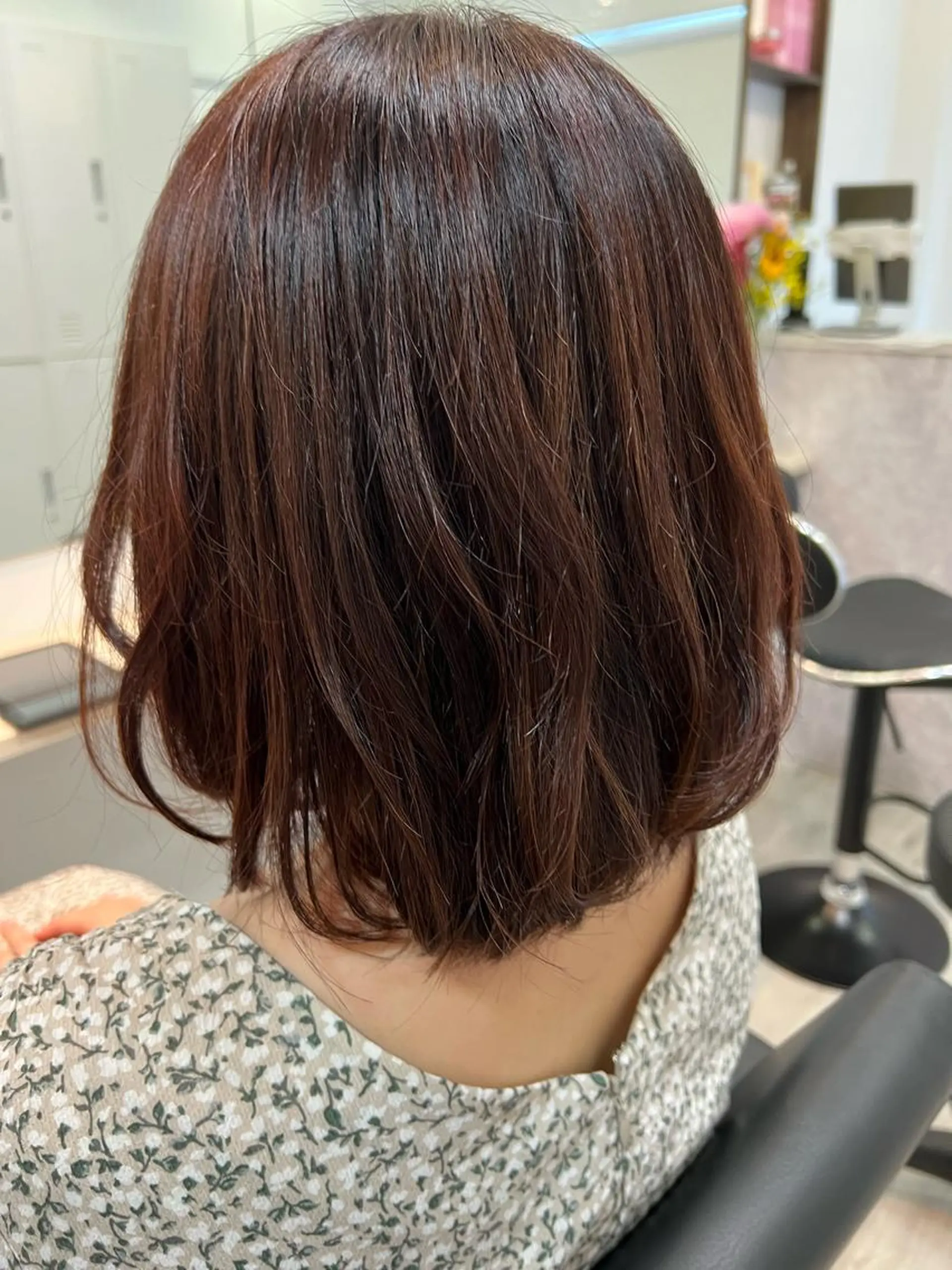 ミディアム オレンジブラウン カット 🤍美髪×艶カラー RYOKO🤍のヘアスタイル