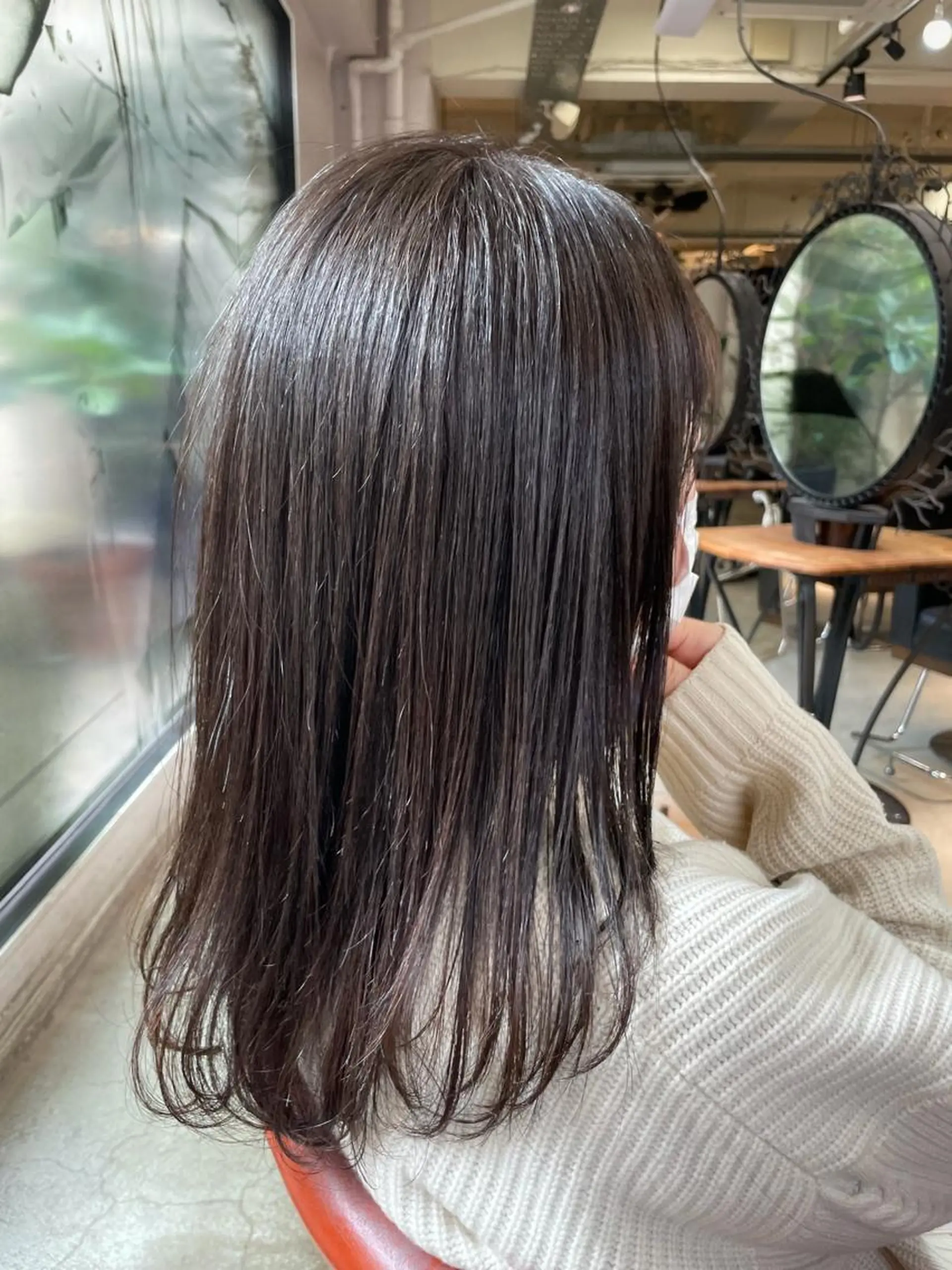 セミロング カラー アッシュ オレンジ ヘアカラー トリートメント メンズ特化🟡個室 口コミ高評価🟡三澤のヘアスタイル
