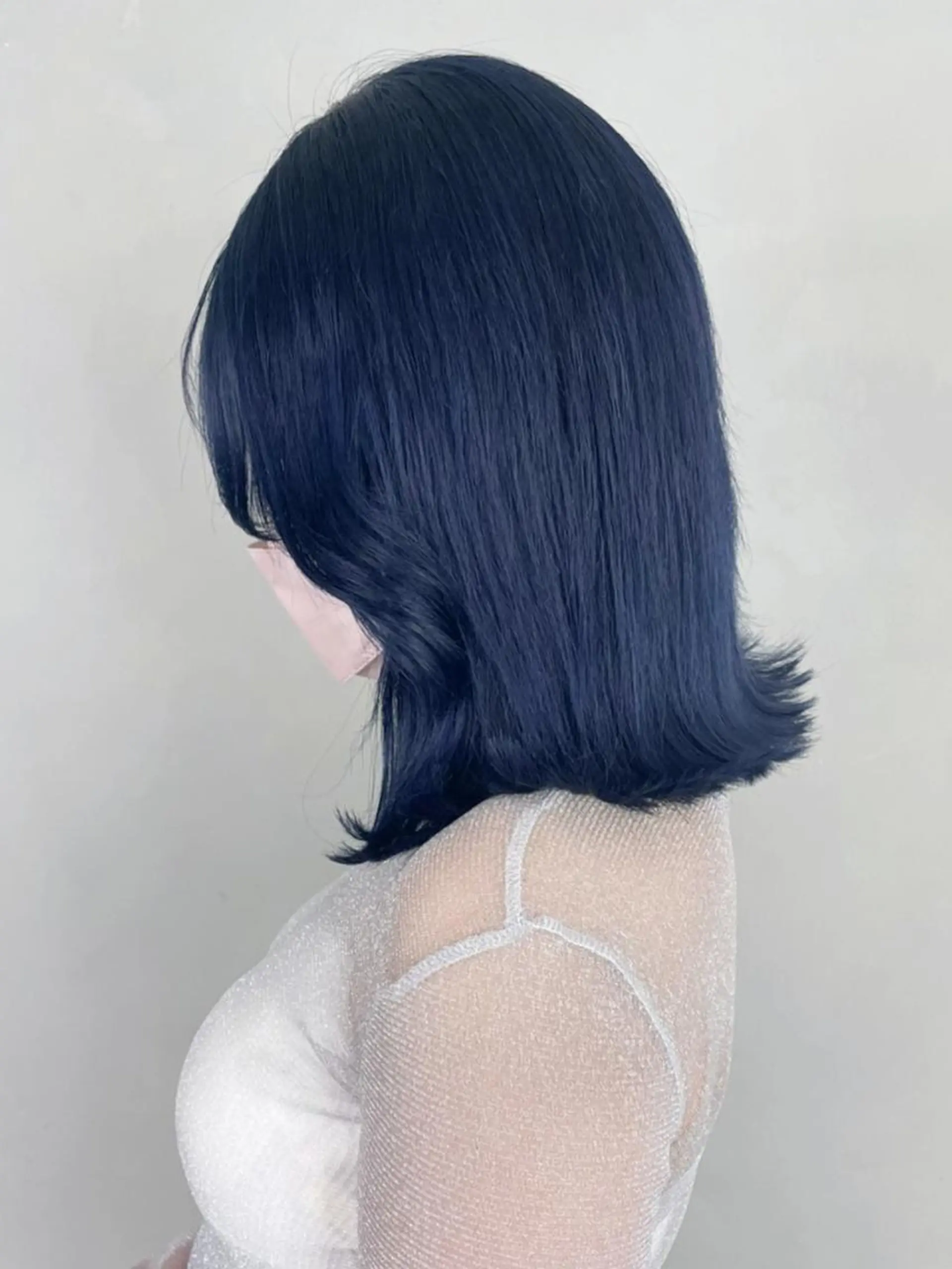 カラー セミロング ヘアアレンジ パーマ ブルーカラー ボブ カット ヘアカラー トリートメント ITbyALBUM 八王子店のヘアスタイル