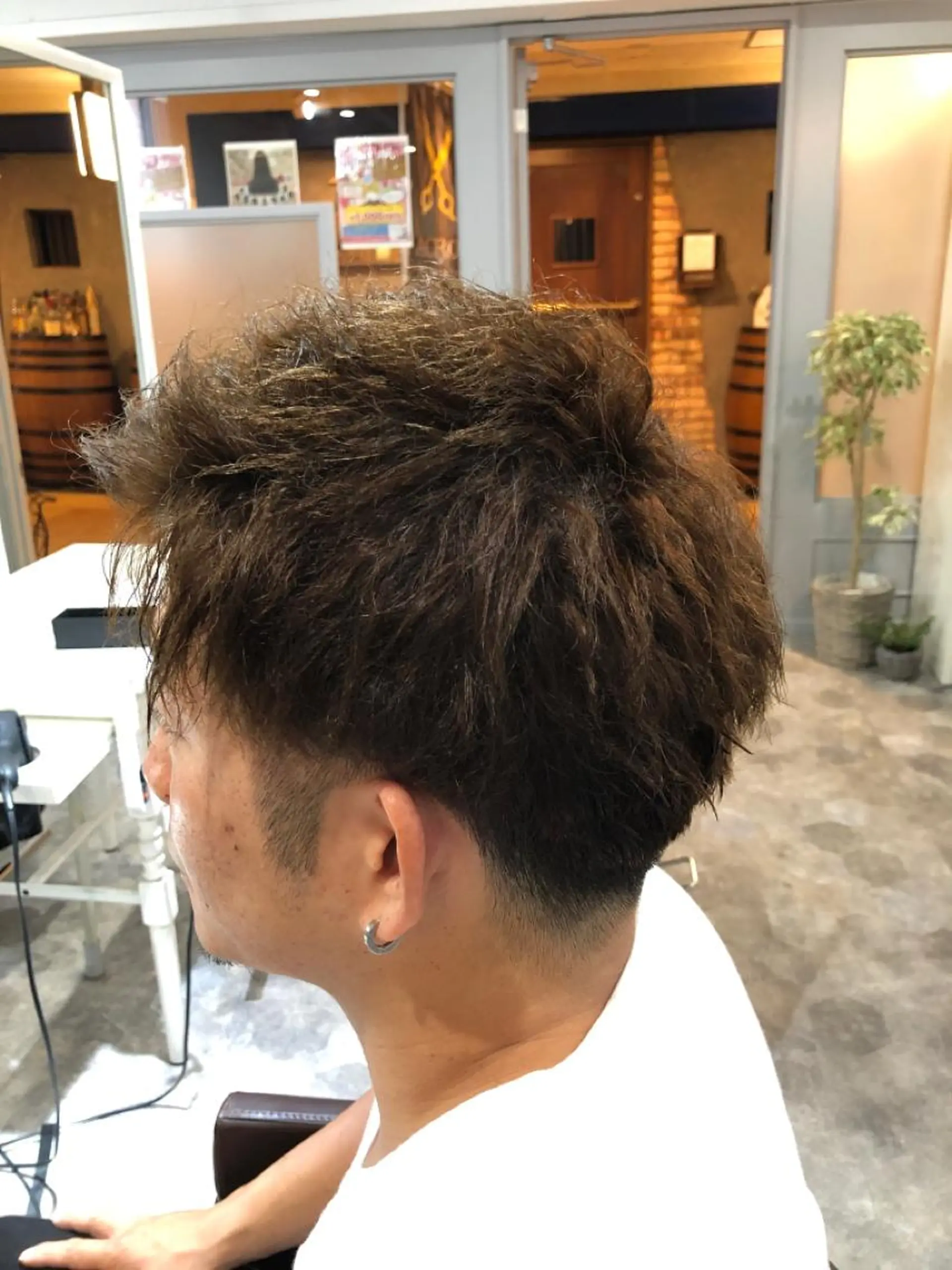 ショート パーマ メンズ カット パーマ hair care ACRO店長　谷のヘアスタイル