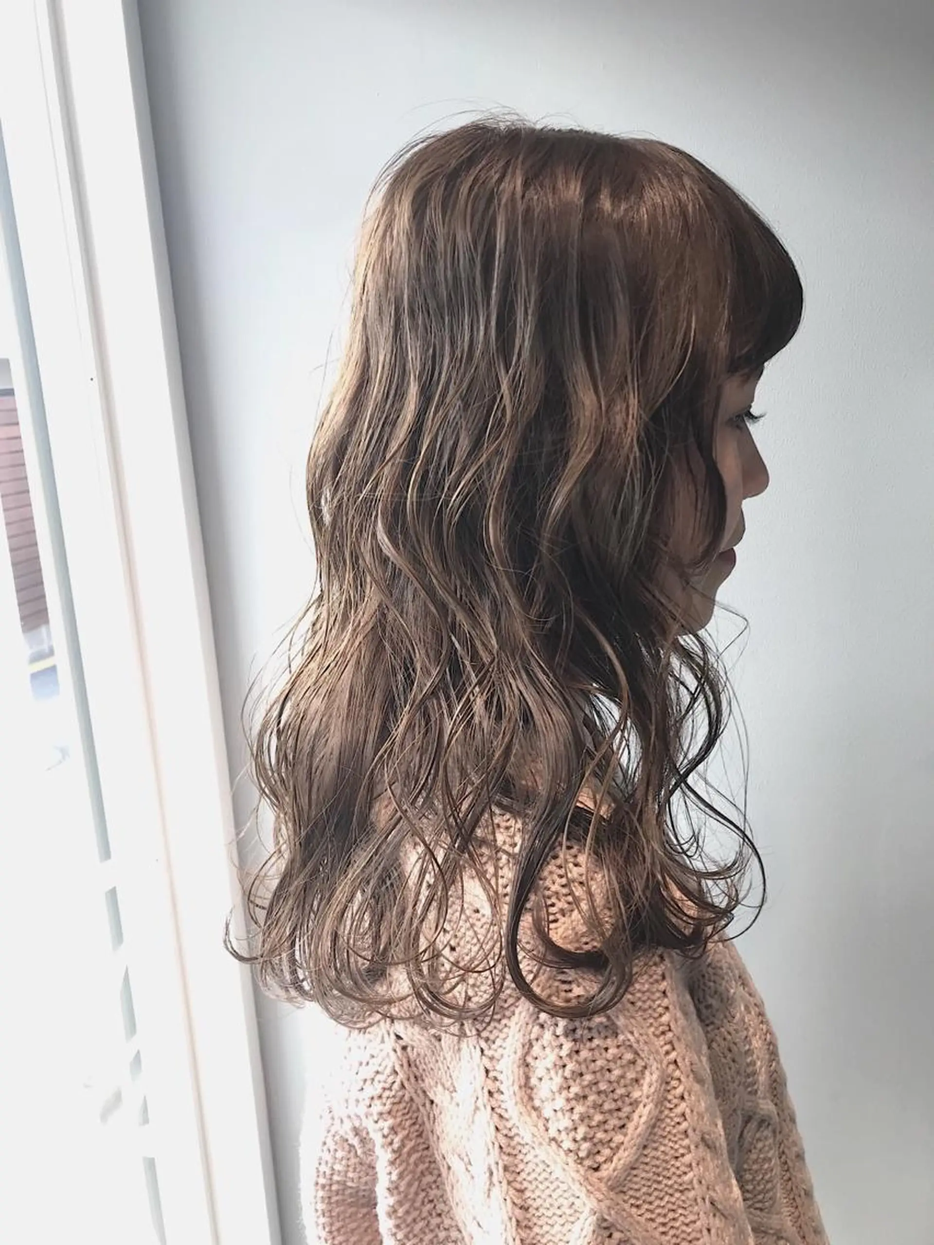 セミロング カラー ヘアアレンジ ブリーチ グレージュ ブリーチなしカラー カット ヘアカラー lani ブリーチ /ダブルカラーのヘアスタイル