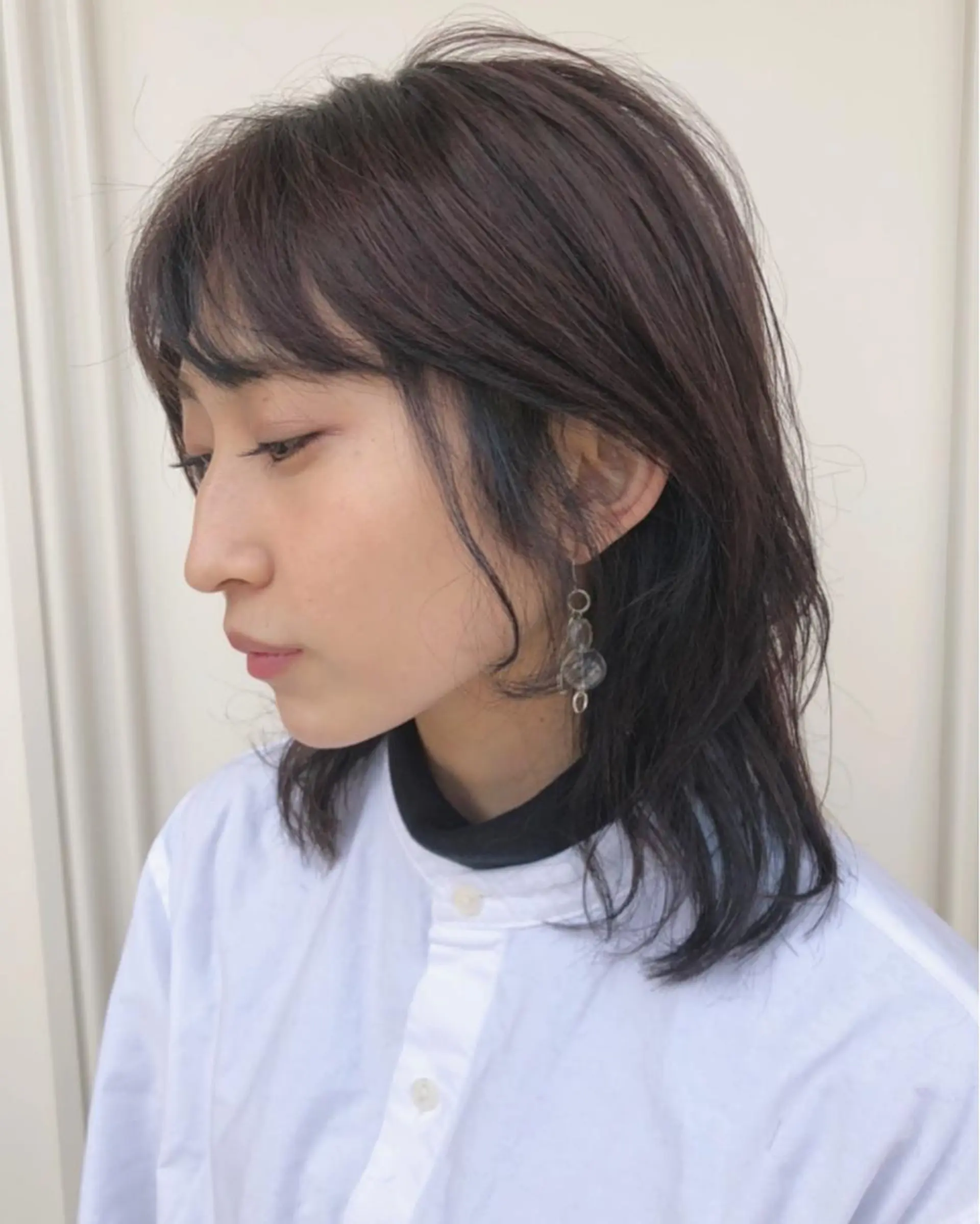 ミディアム カラー 森安 華楠のヘアスタイル