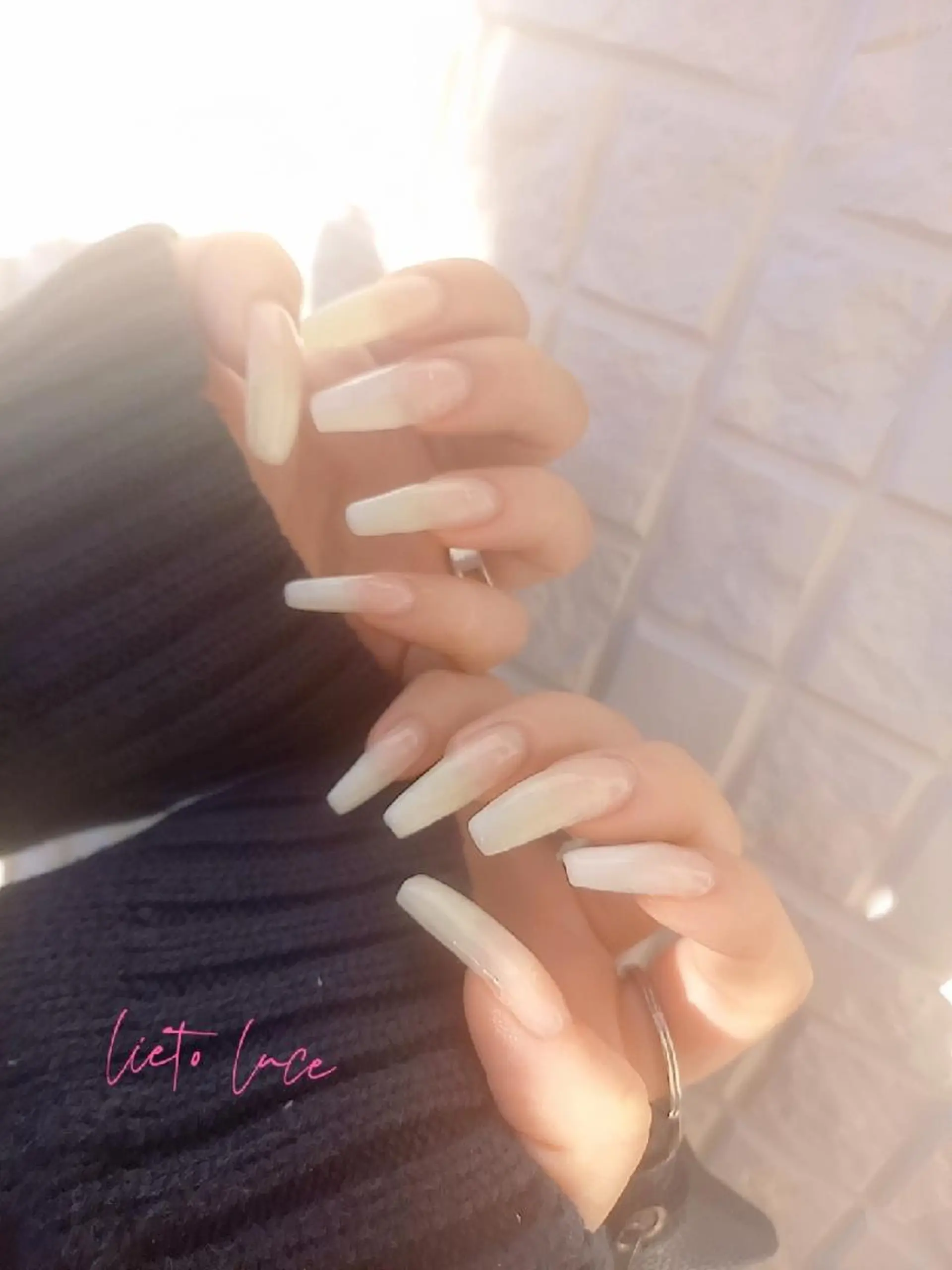 ネイル 長さ出し グラデーション ロングネイル ネイルチップ ハンドネイル lieto luce Yukaのネイルデザイン