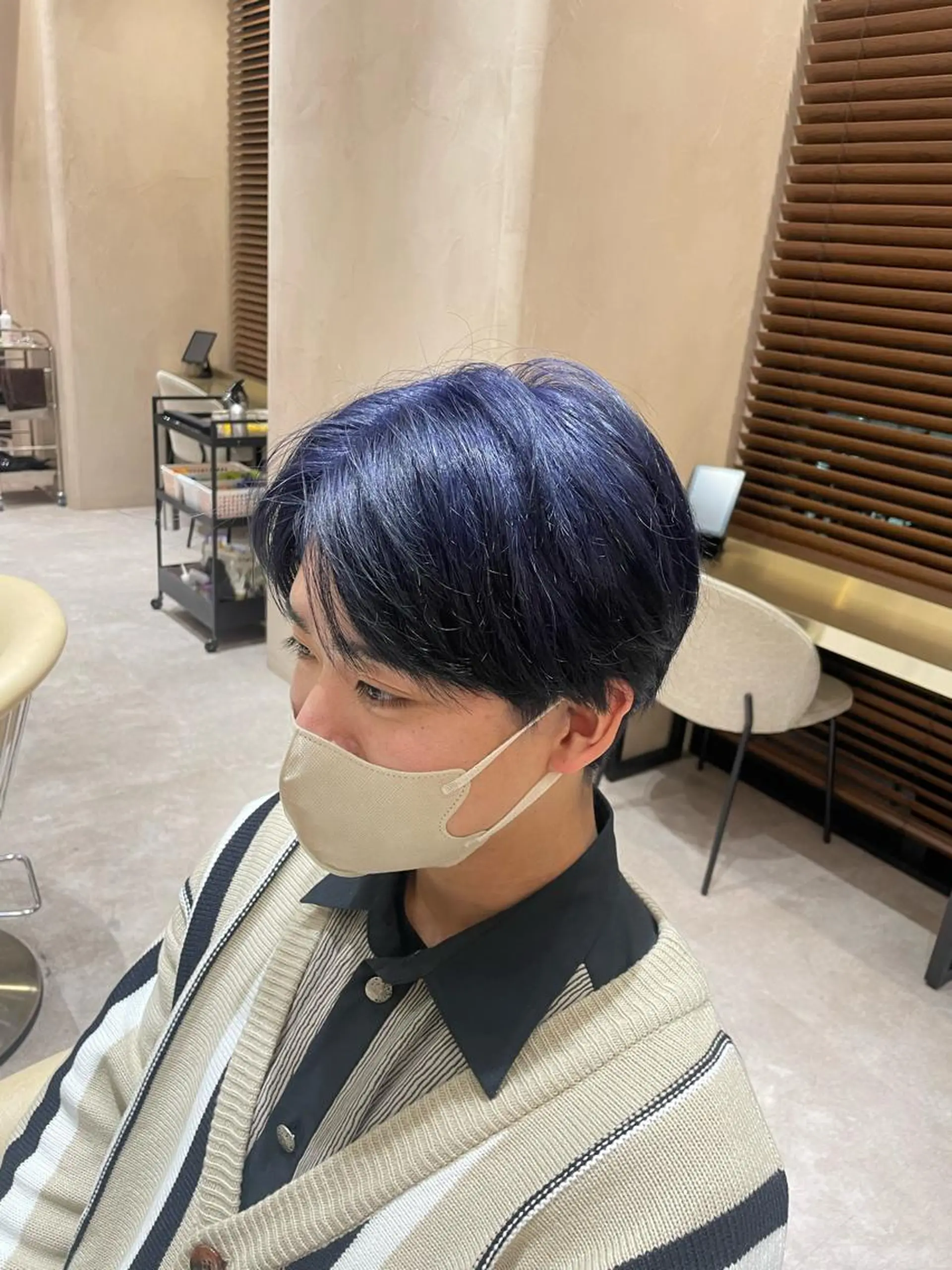 ショート カラー メンズ メンズブリーチ ブリーチ ブルーカラー ネイビーカラー ヘアカラー トリートメント 渋谷/メンズ特化/ 女子ウケ/FUKAのヘアスタイル