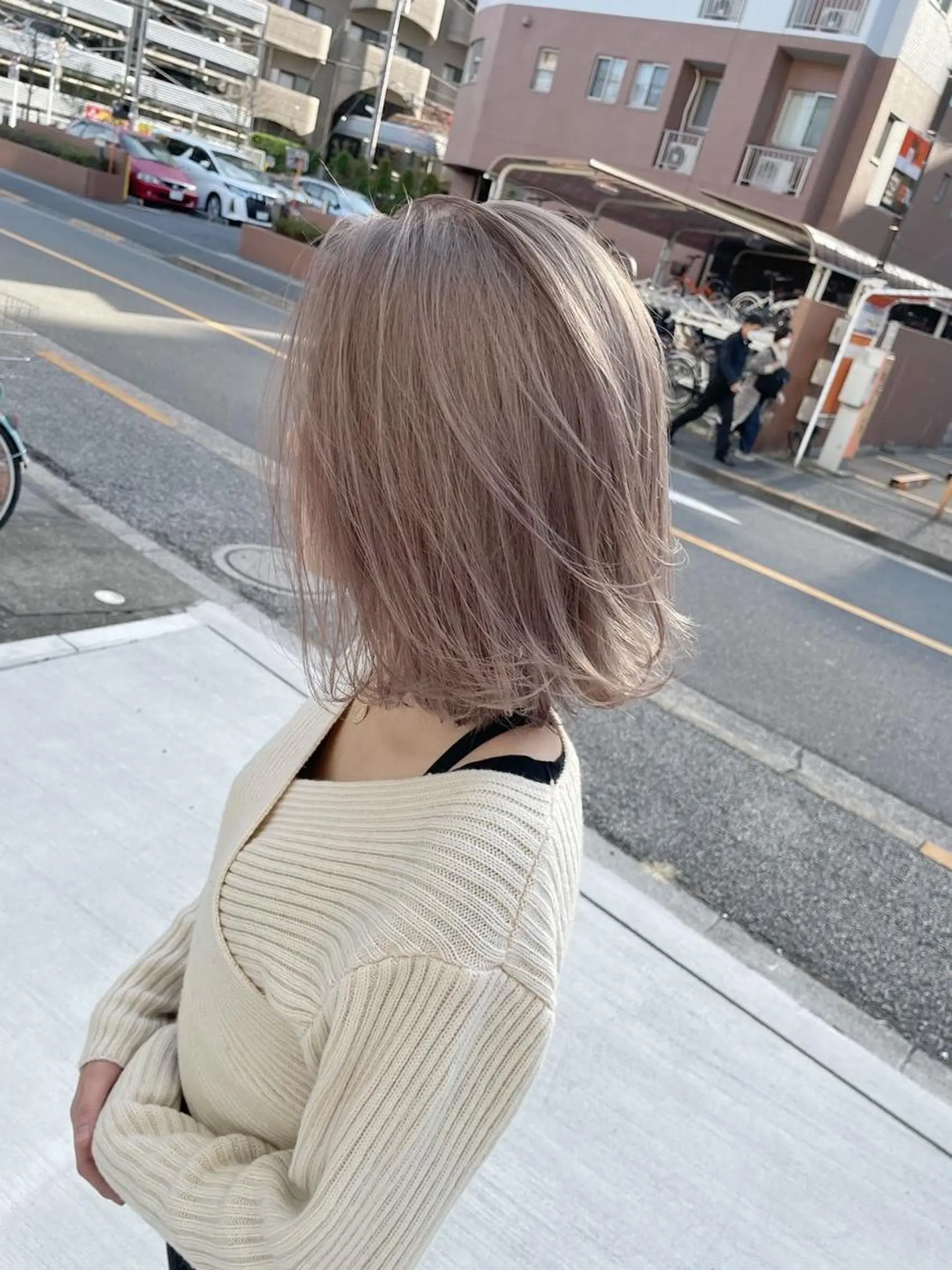 ミディアム カラー ヘアアレンジ ブリーチ ケアブリーチ デザインカラー ダブルカラー ハイトーンカラー 髪質改善ケアカラー Eir梅田/中村のヘアスタイル