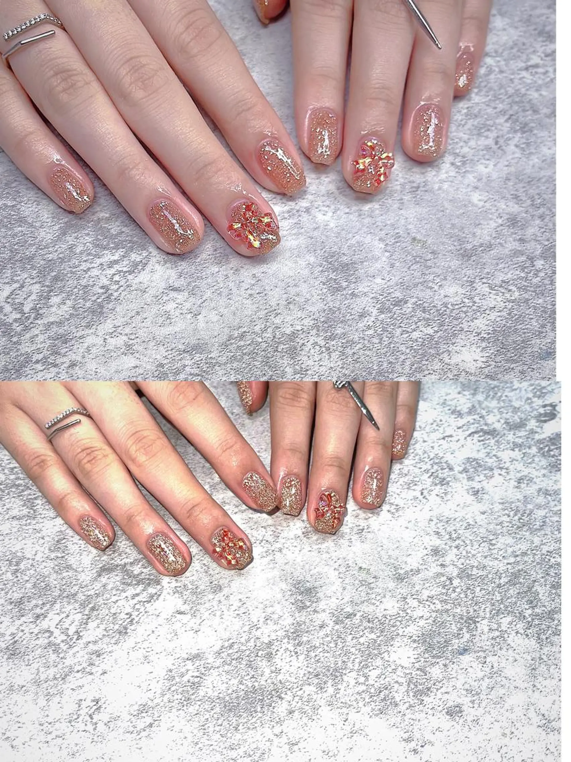 ショート めぐみのネイルサロン スタッフ練習のネイルデザイン