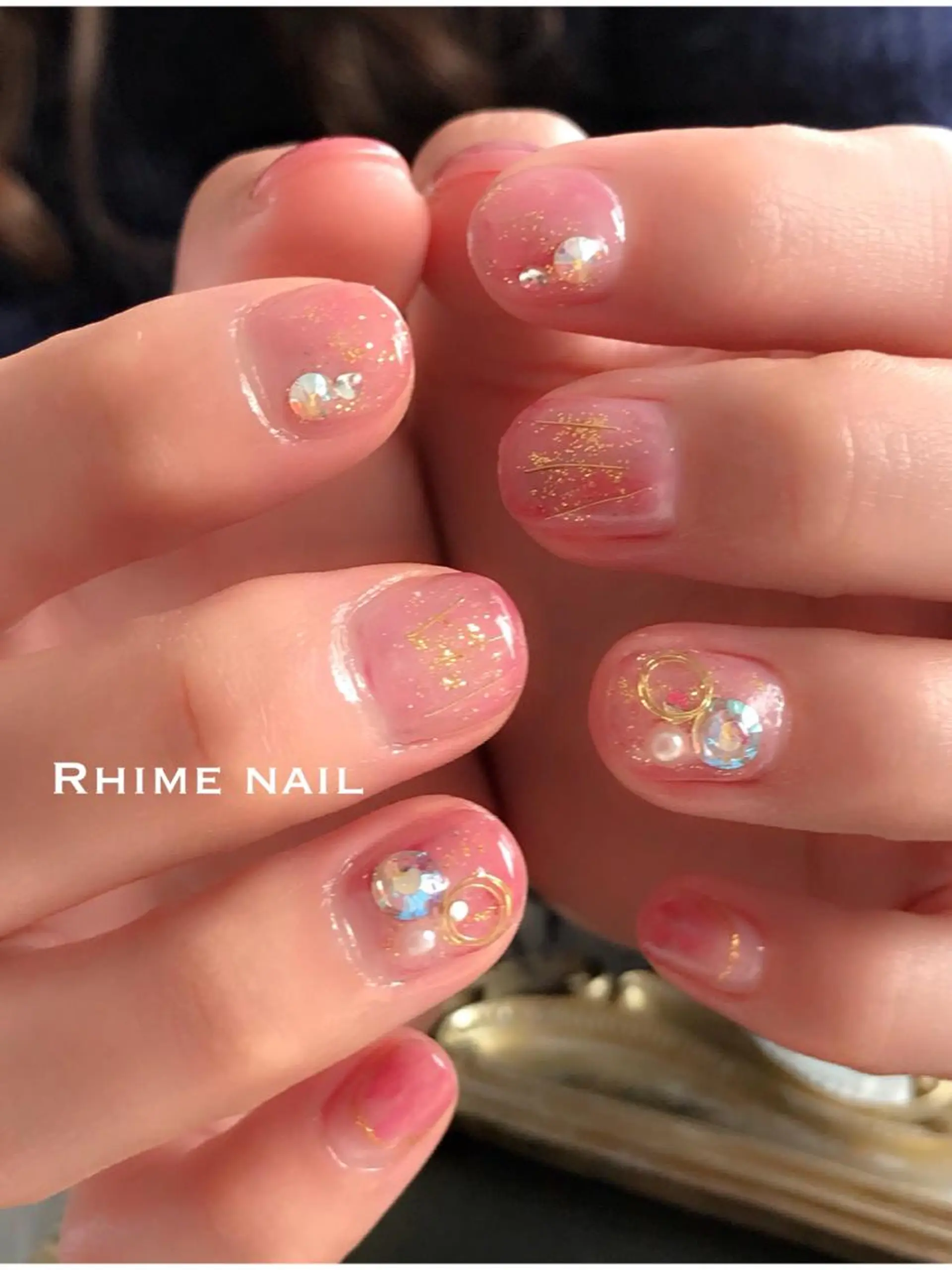 ネイル アートネイル フラワーネイル グラデーション オフィスネイル シンプルネイル Rhime nail ライムネイルのネイルデザイン