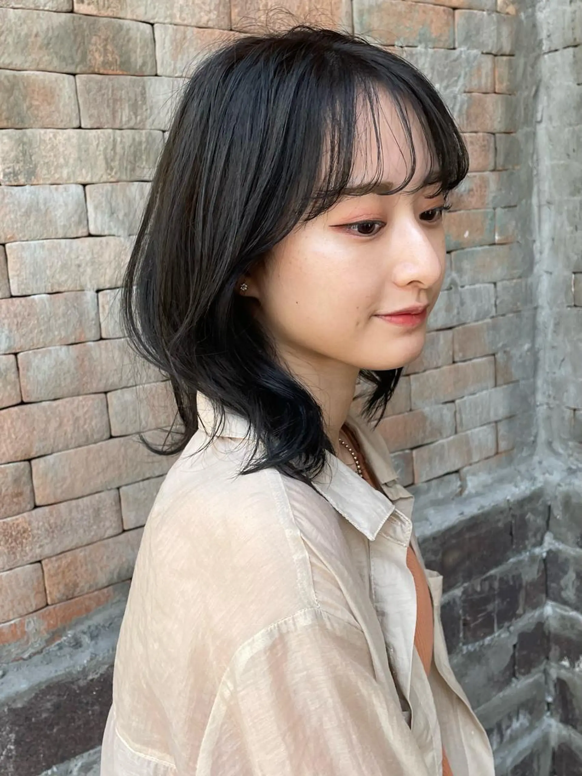 ミディアム カラー カット ヘアカラー トリートメント 冨木 雄斗のヘアスタイル