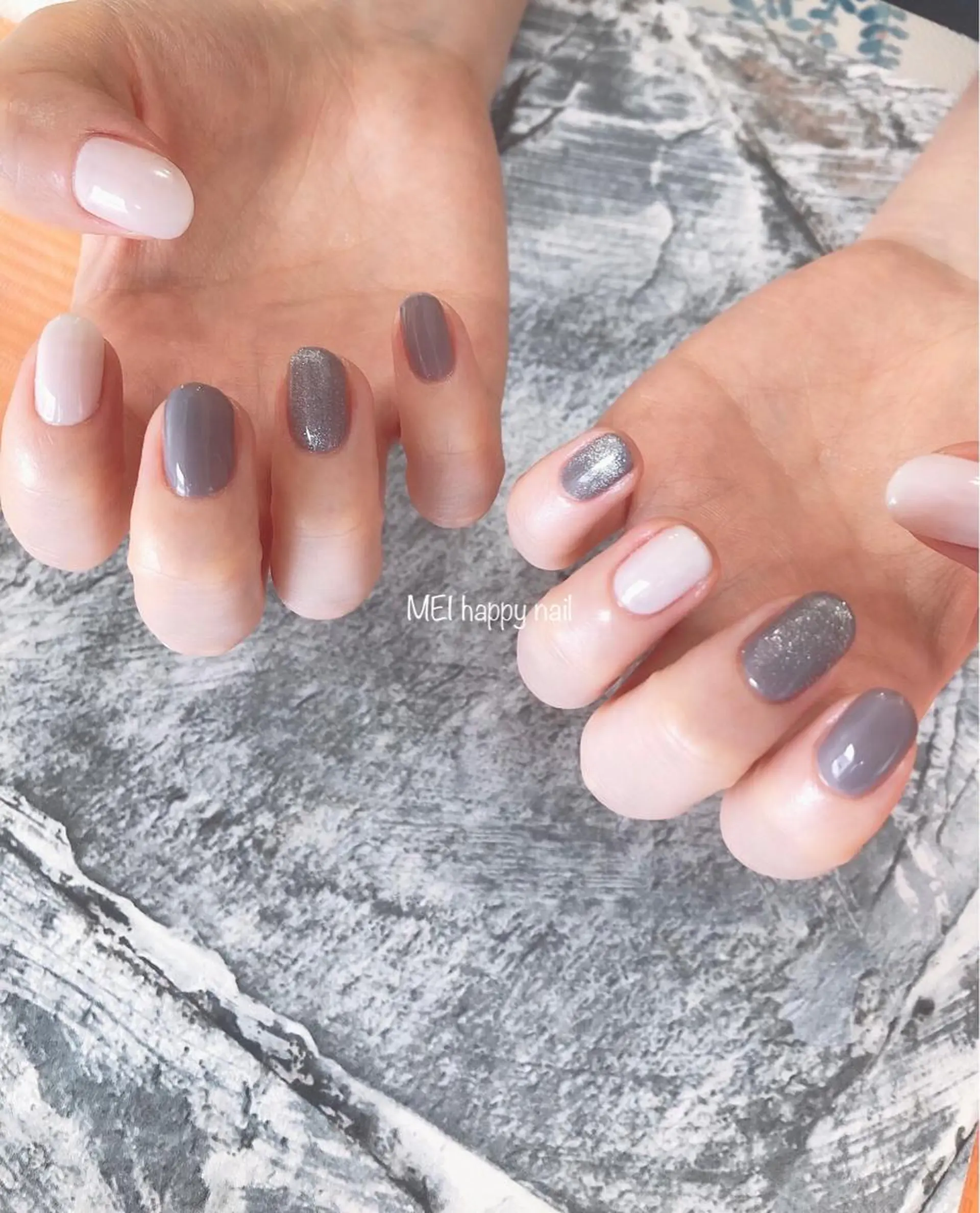 ネイル ジェルネイル マグネットネイル パラジェル 北浦和 自爪育成ケアのネイルデザイン