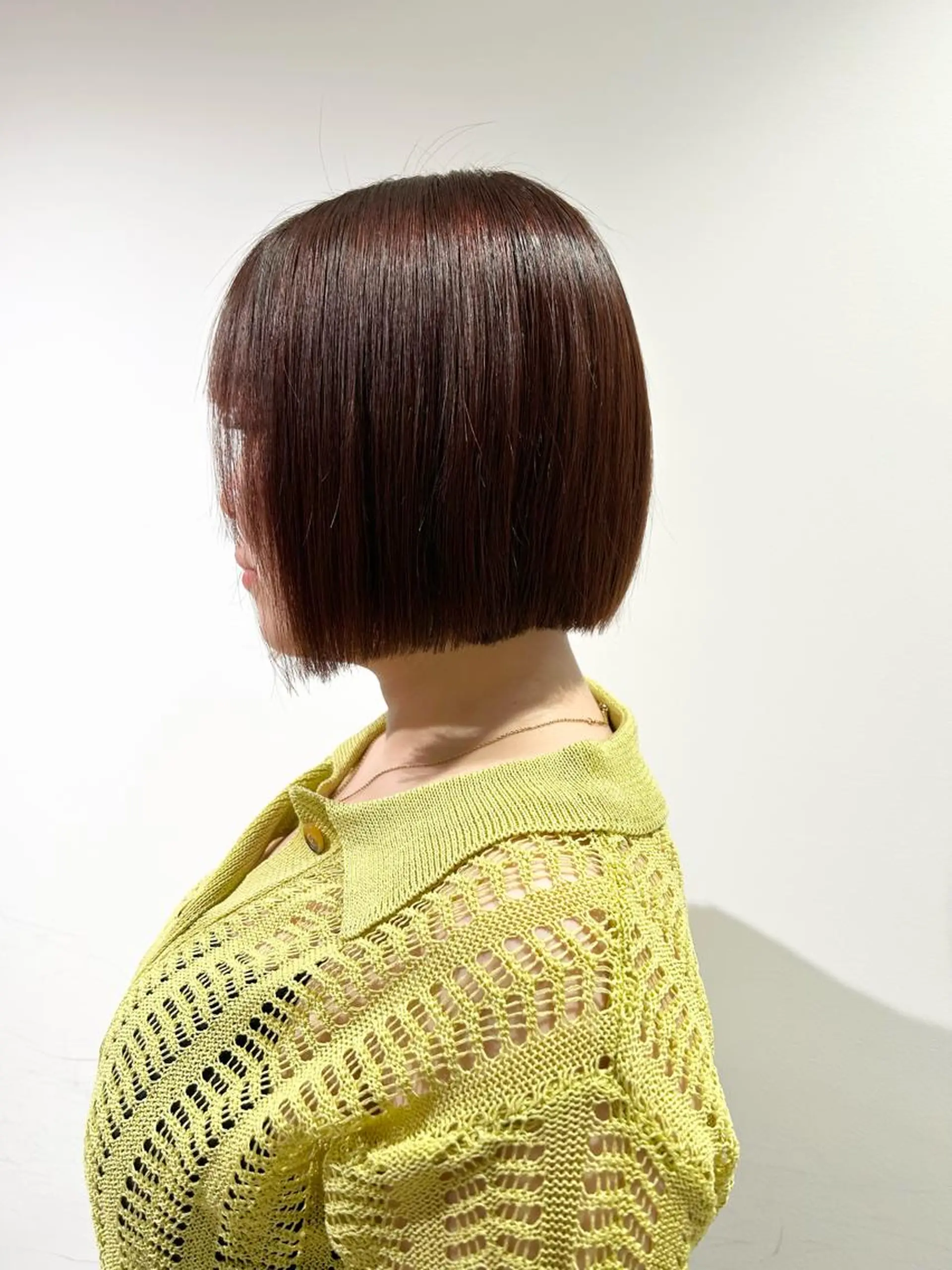 ショート カラー 切りっぱなしボブ ブラウンカラー オレンジ オレンジブラウン ボブ カット ヘアカラー 縮毛矯正 トリートメント ヘッドスパ ヘアセット GO TODAY SHAIRE SALON 渋谷モディ所属・スキバサミを使わない カット🌼唯🌼のヘアスタイル