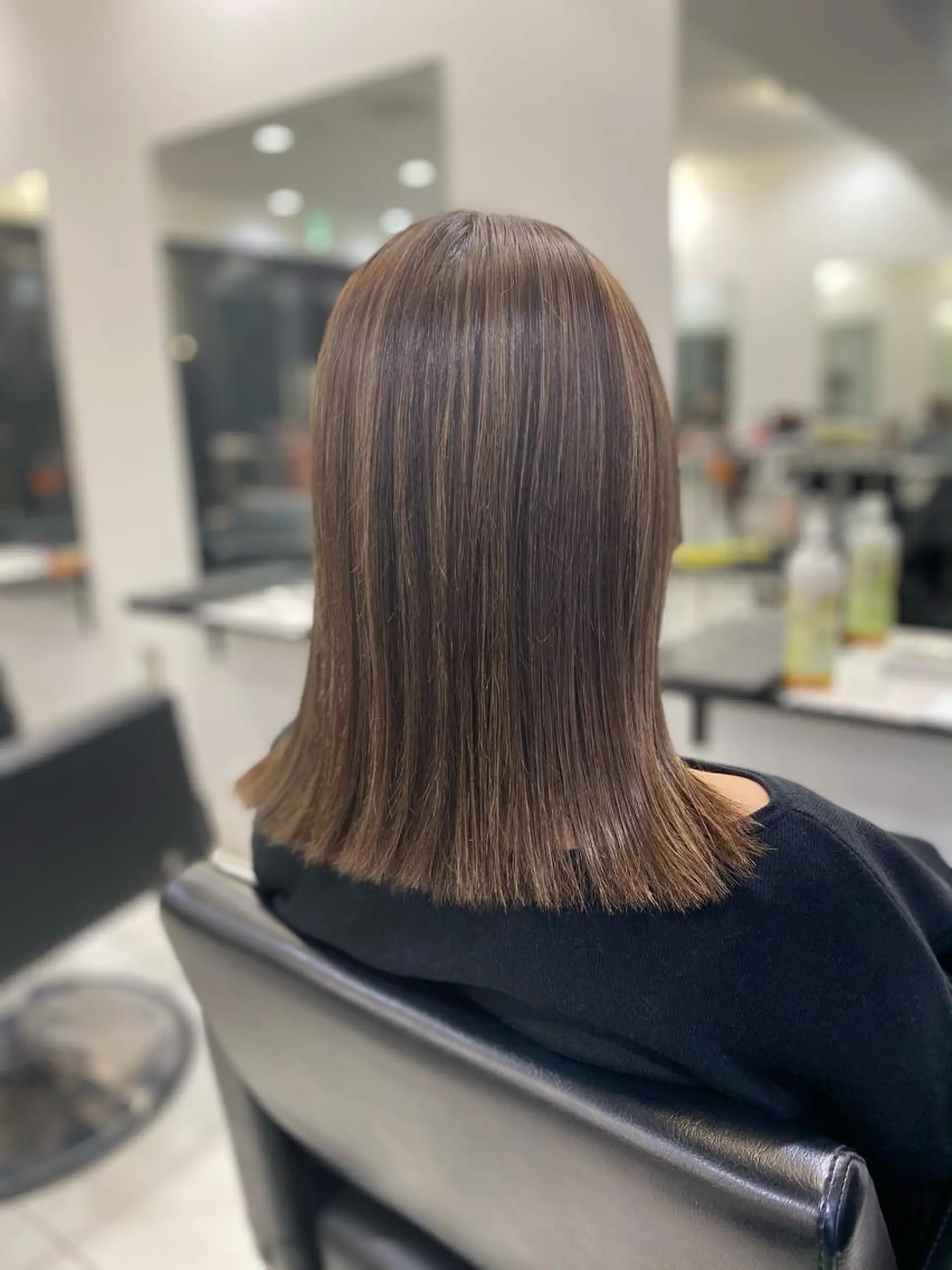 セミロング カラー グレージュ ハイライトカラー ハイライト opus 店長大和 レイヤー/赤み消しのヘアスタイル