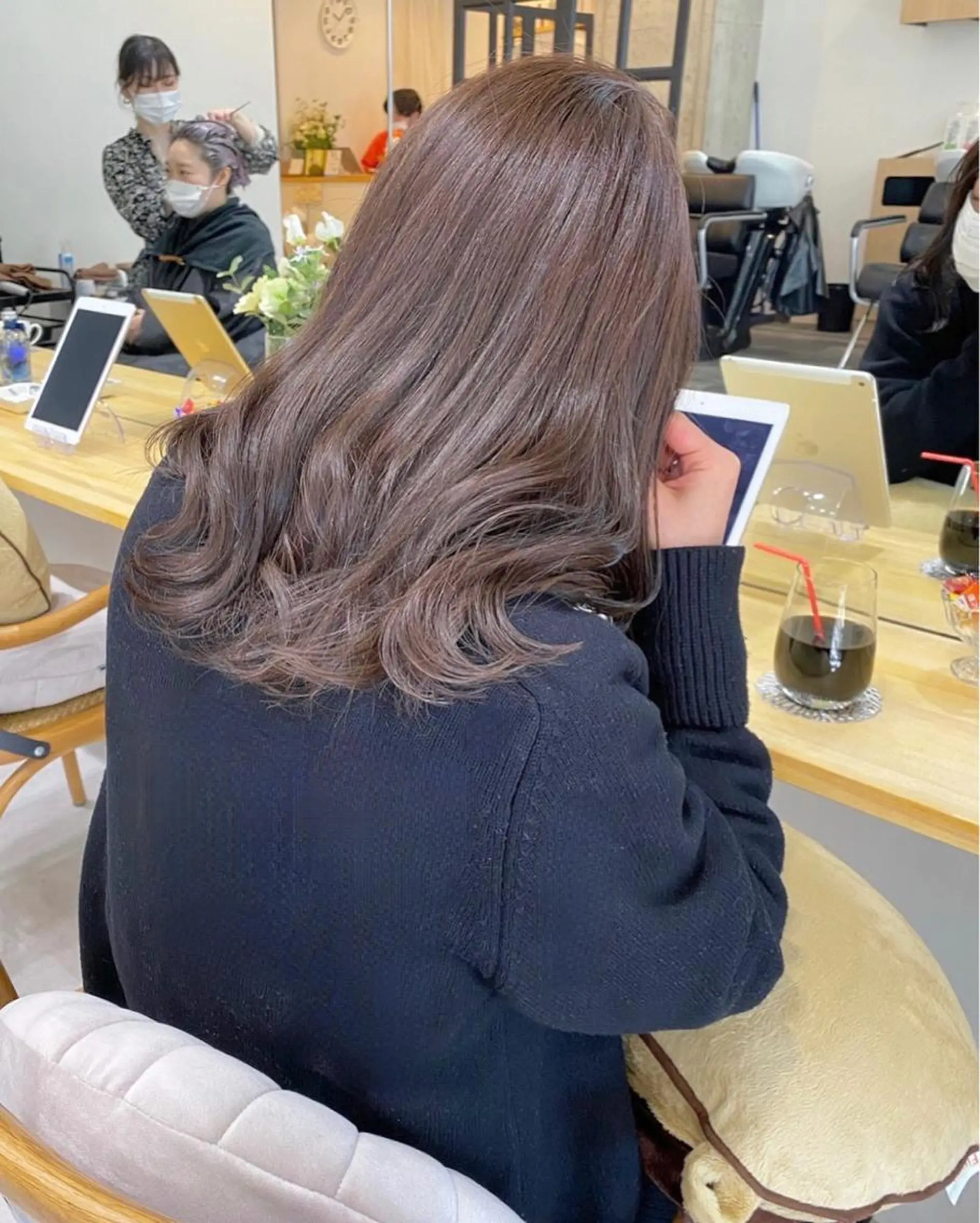 ロング カラー ブラウンカラー ショコラブラウン ヘアカラー トリートメント ✨透明感カラー/縮毛 恵比寿HAYATO✨のヘアスタイル