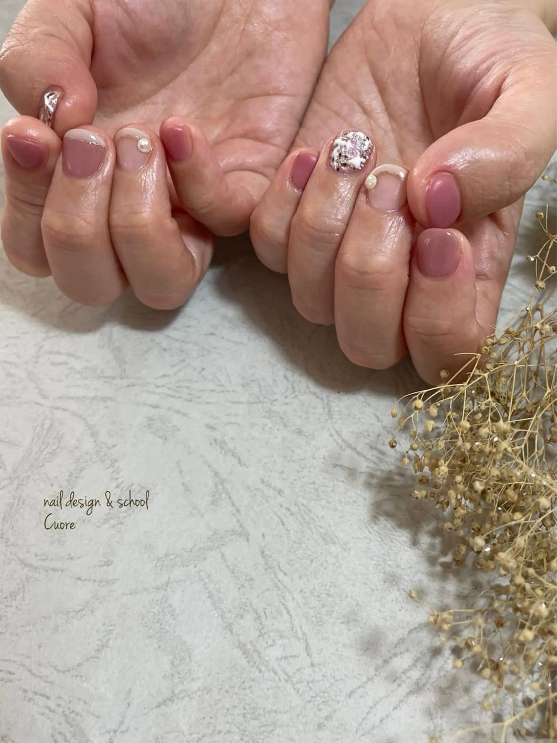 ネイル ブルー フットネイル フレンチネイル ジェルネイル グリーン Cuore谷岡紗妃/ 宮崎台のネイルデザイン