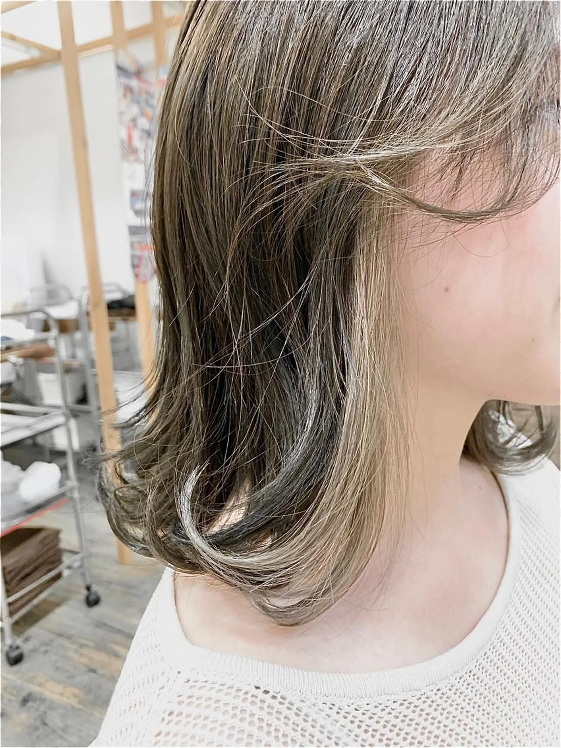 ミディアム カラー ミストバング  フェイスフレーミング ハイライトカラー ハイライト Anuanua’Oe 🌿misa🌿のヘアスタイル