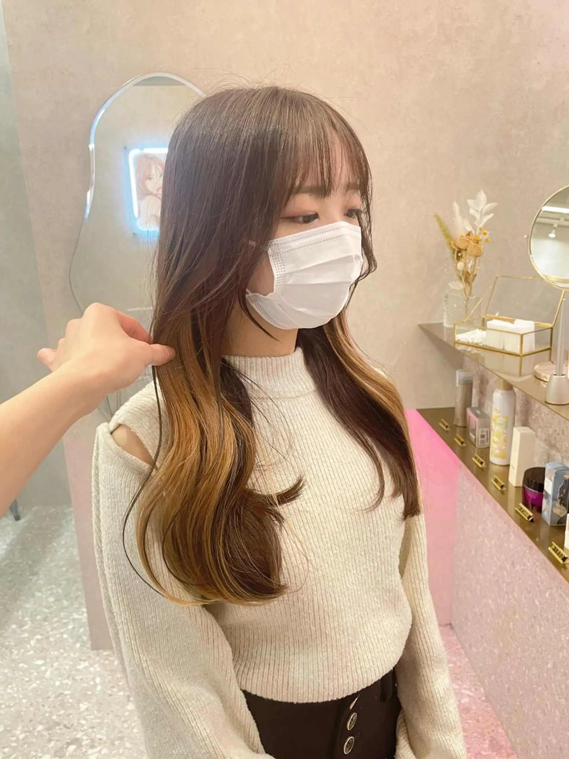 ロング カラー ヘアアレンジ ヘアカラー 天神/ブリーチ/ ブリーチなしカラーのヘアスタイル