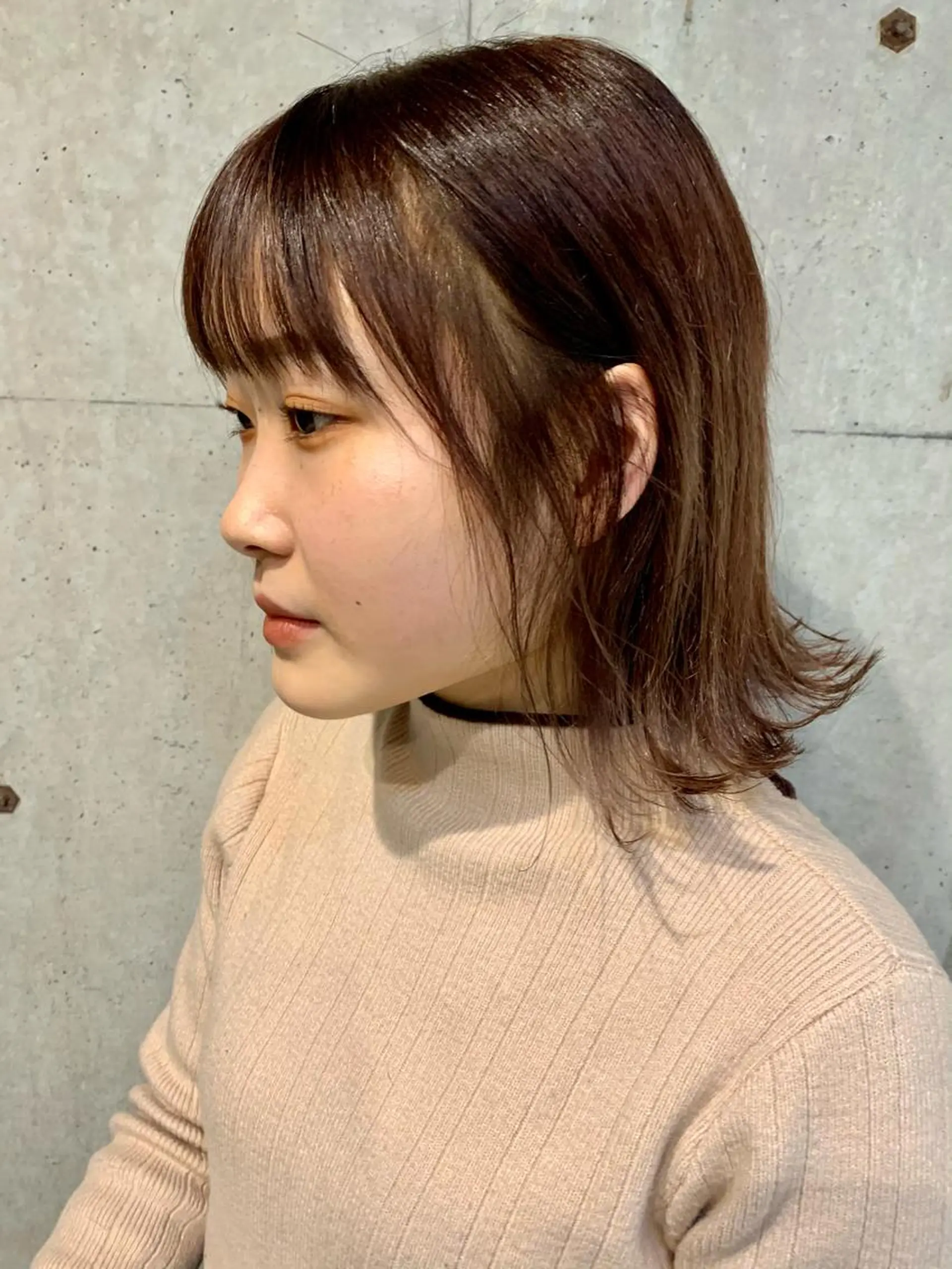 ミディアム ピンクベージュ/新潟 万代/高橋桃葉🍑のヘアスタイル