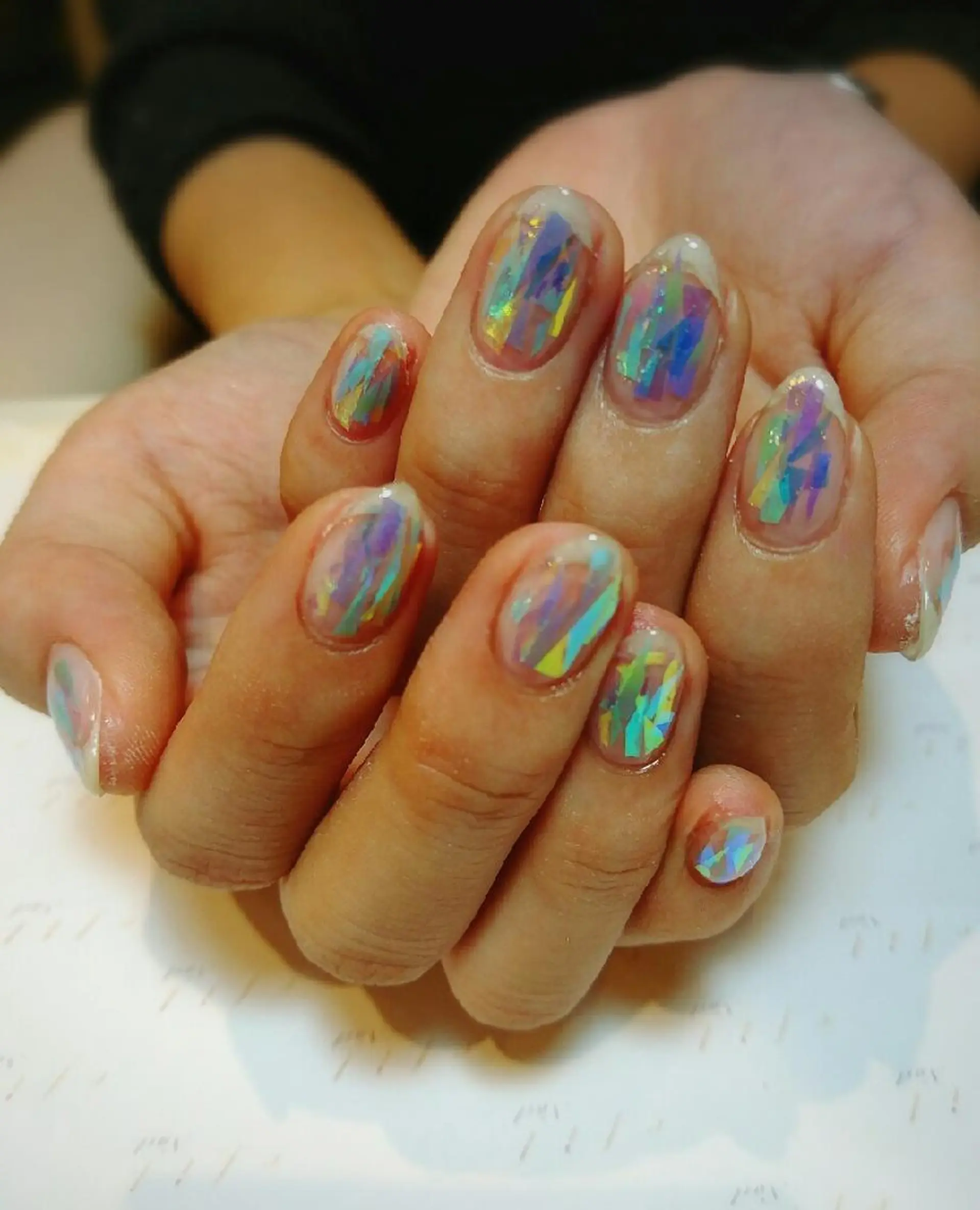 ネイル オーロラネイル クリアネイル みー shakushiroのネイルデザイン