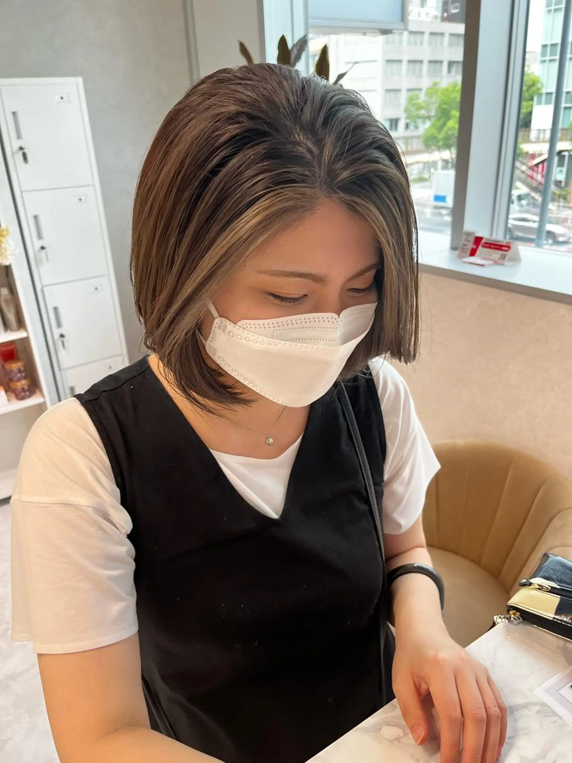 ショート カラー ヘアアレンジ ミストバング  フェイスフレーミング 韓国肌管理 ウプエステティックのエステ・リラクイメージ