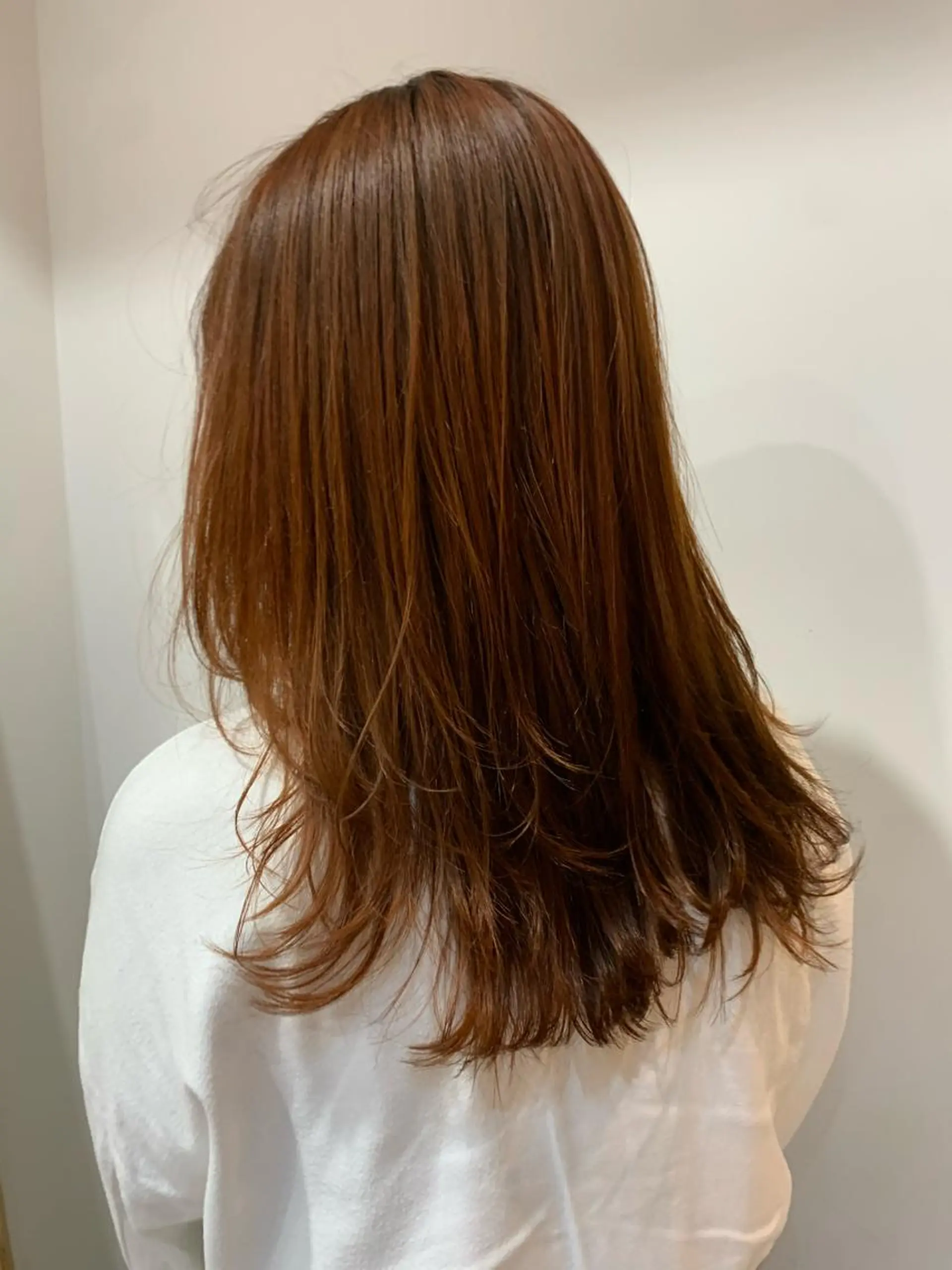 セミロング カラー ベージュカラー ブリーチ オレンジ オレンジベージュ ヘアカラー 中目黒🌼 🌼ハナのヘアスタイル