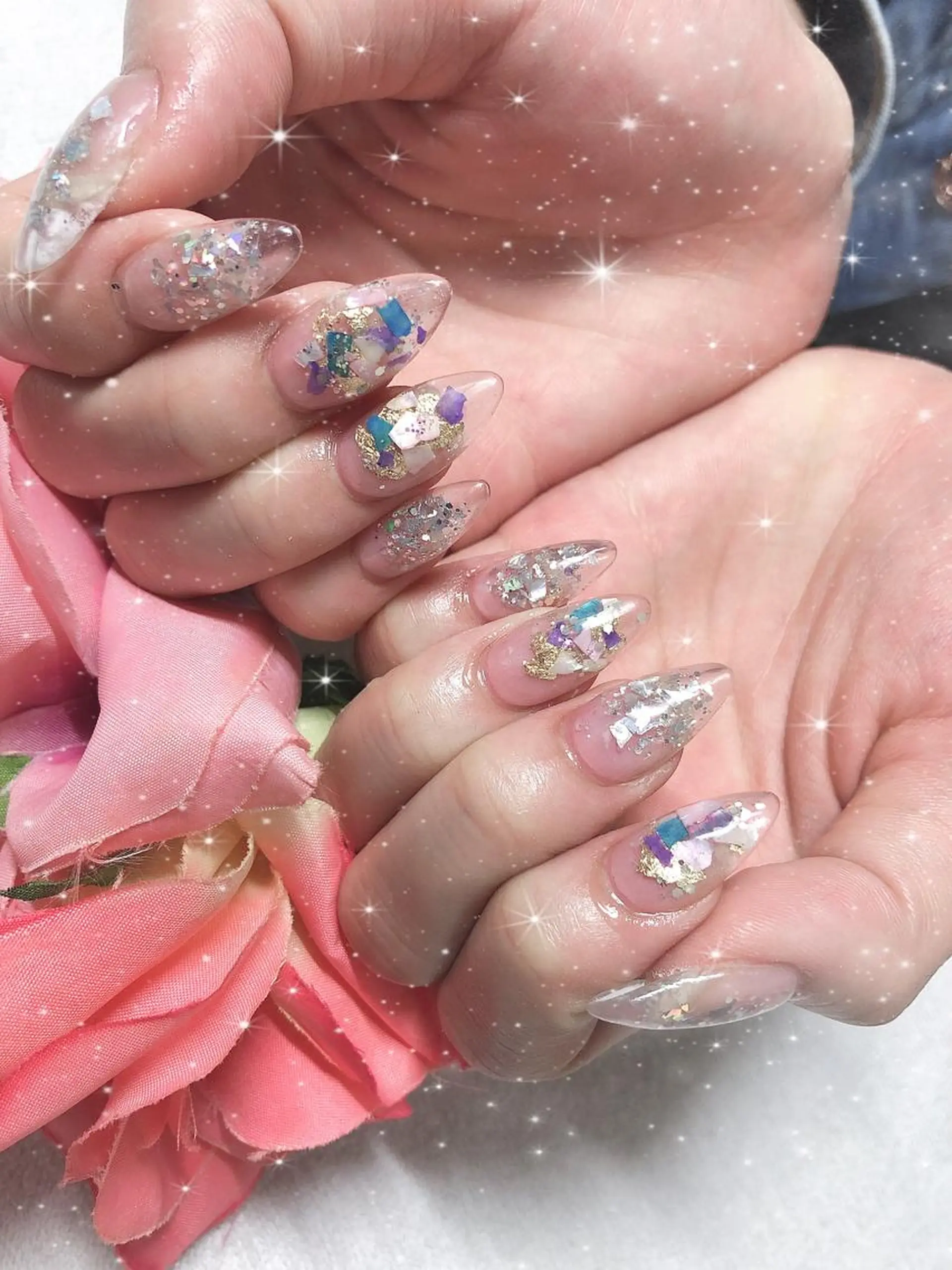 ミディアム ネイル ハンドネイル 《LB》ラブリエ Nail&eyeのマツエク・マツパデザイン