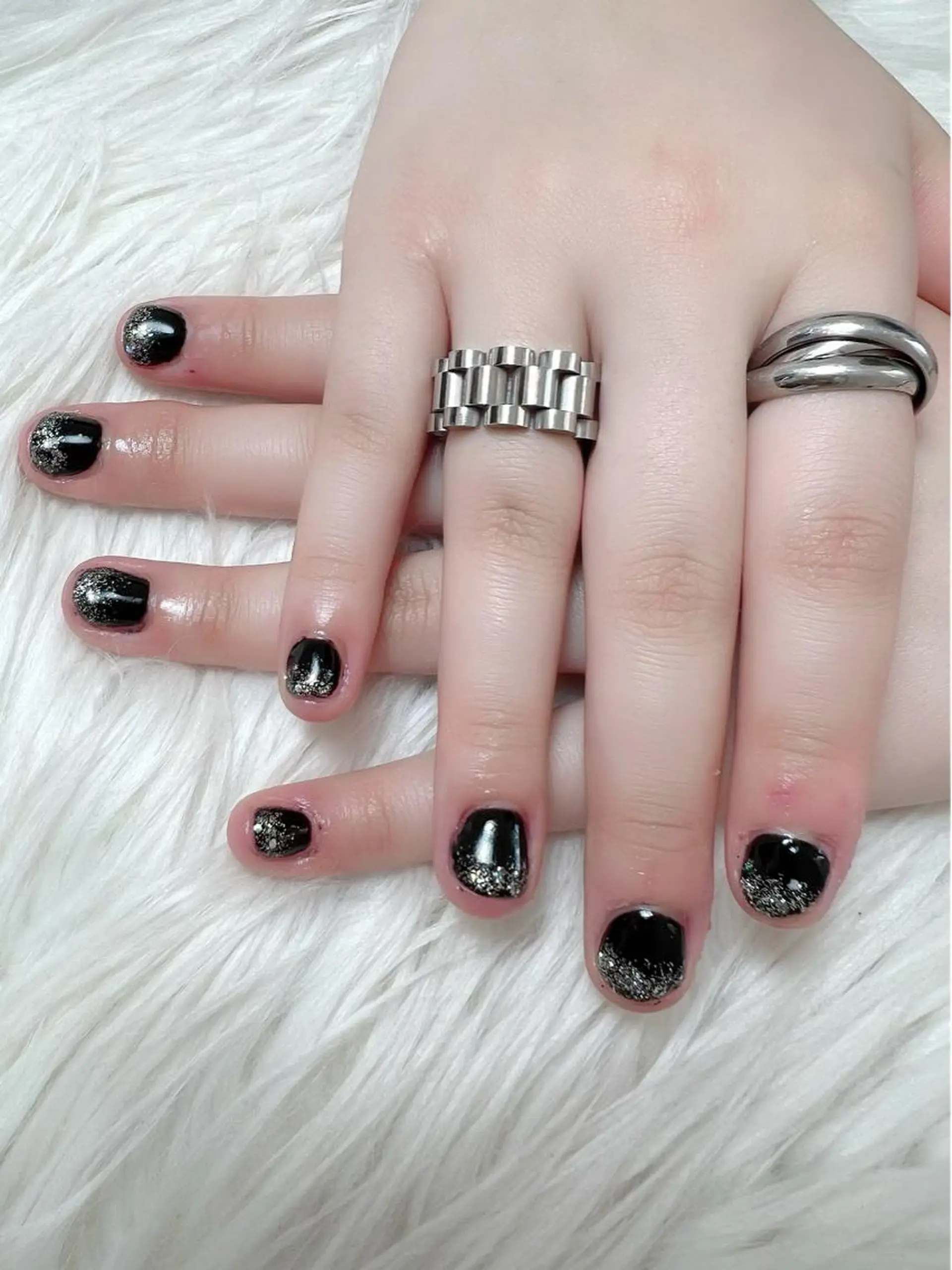 ネイル ジェルネイル グラデーション ラメ(グリッター) ラメグラデーション スカルプネイル シェヌネイル JURAのネイルデザイン