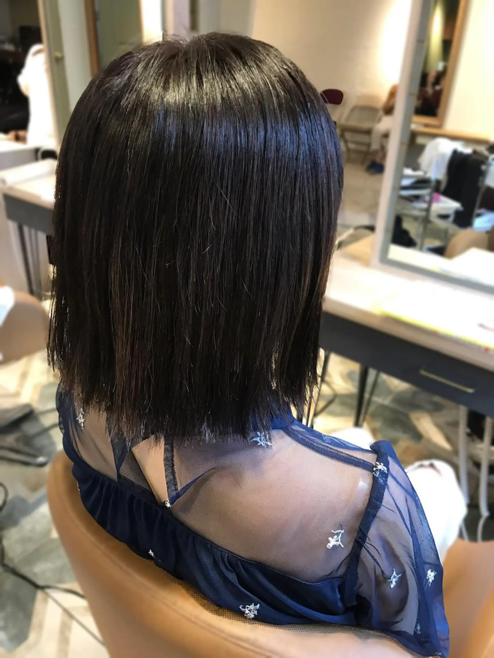 ショート カラー 切りっぱなしボブ ボブ 【体験】韓国 メイク&ヘア天神のヘアスタイル