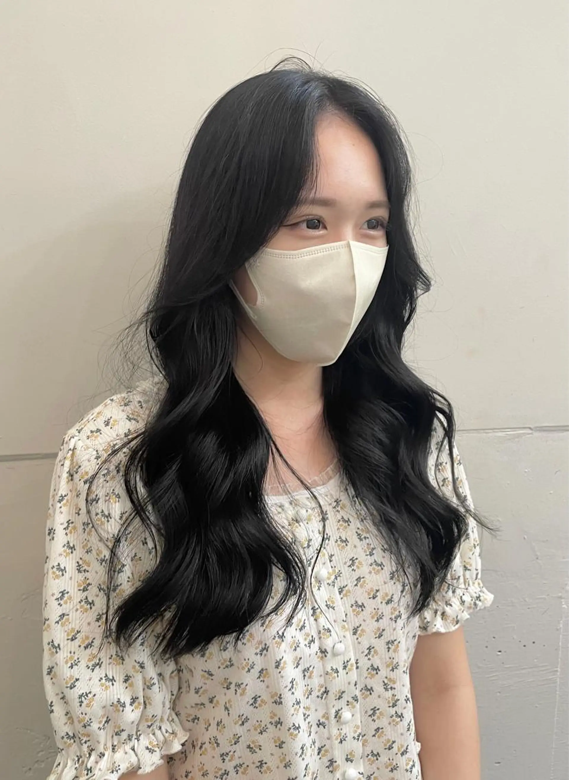 ロング カラー 黒髪 くびれヘア エギョモリ 顔まわりレイヤー 顔周りカット カット ヘアカラー トリートメント 横浜/レイヤーカット /韓国ヘア/佐藤記正のヘアスタイル