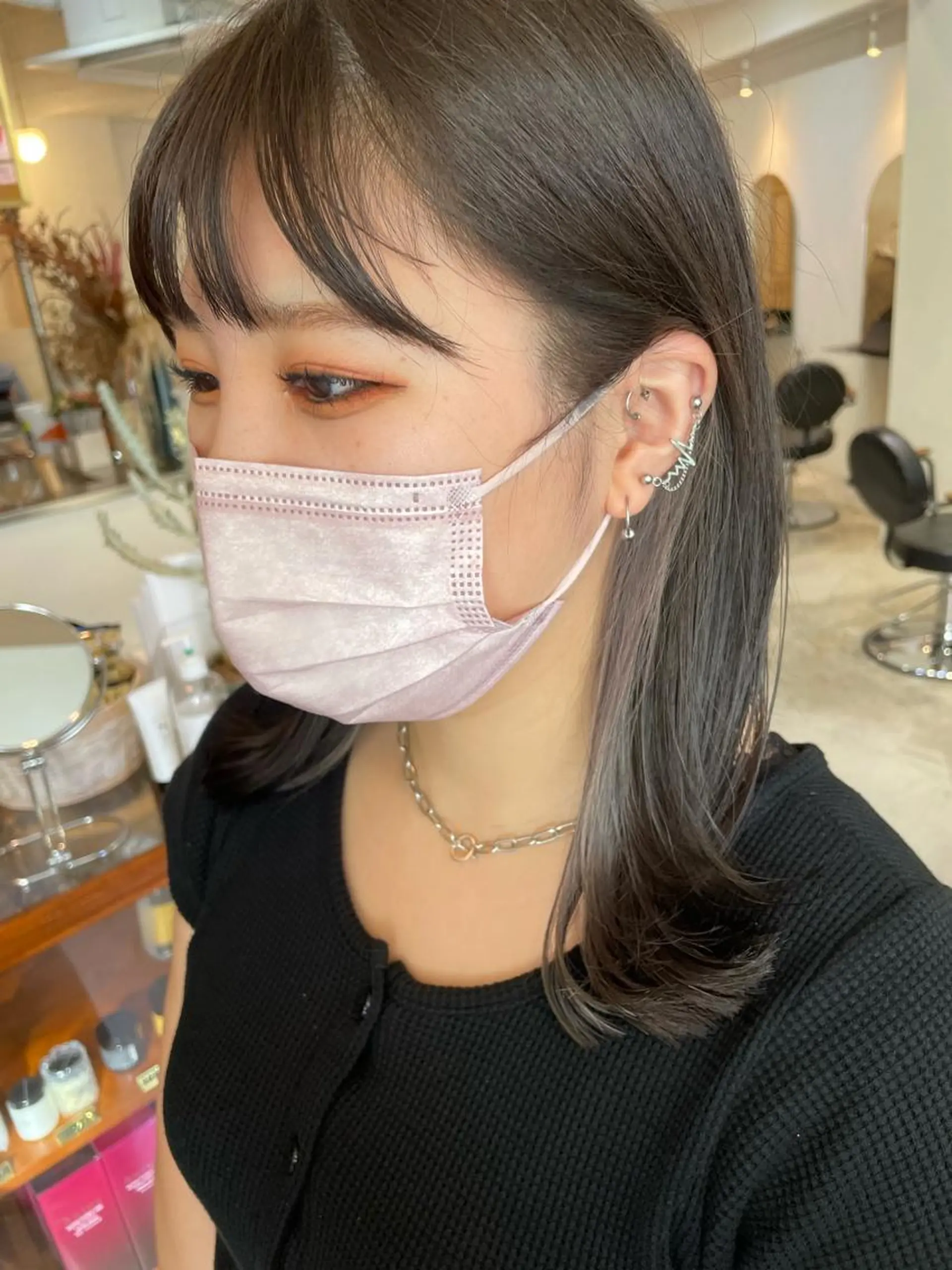 ミディアム カラー ヘアアレンジ REONA🪽✨薬院 レイヤーカット🫧のヘアスタイル