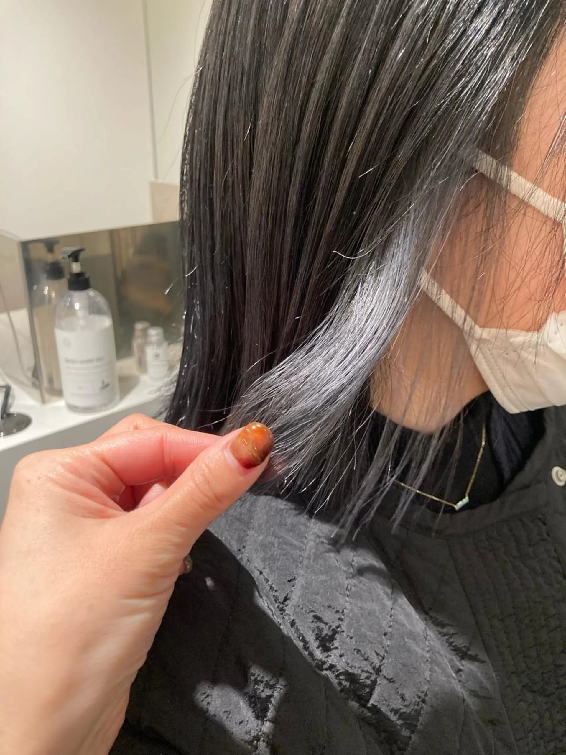 ミディアム カラー ヘアアレンジ ブリーチ オリーブ透明感カラー 表参道/MIKUのヘアスタイル