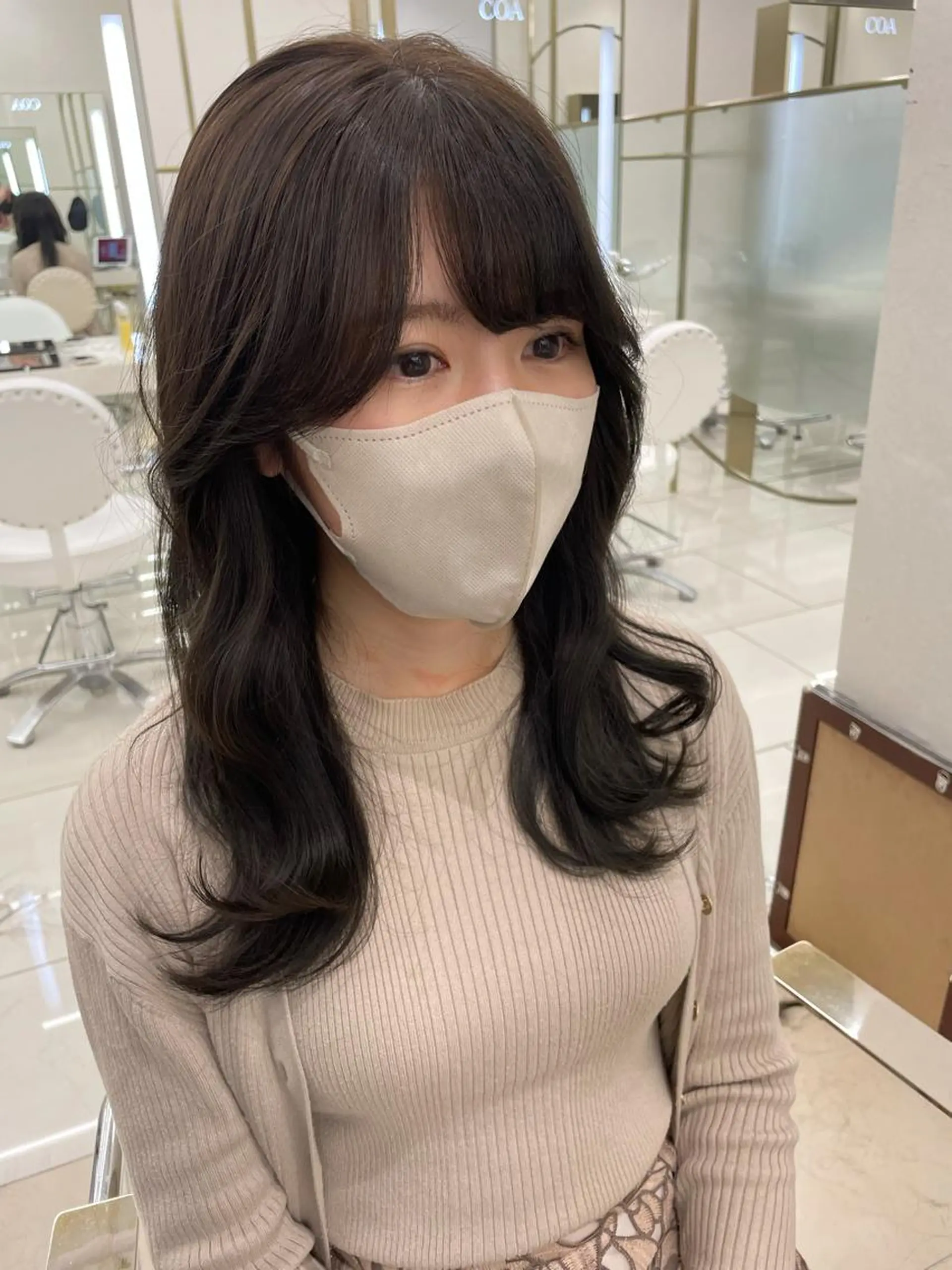 セミロング カラー COA GINZA 空也/前髪/顔まわりのヘアスタイル