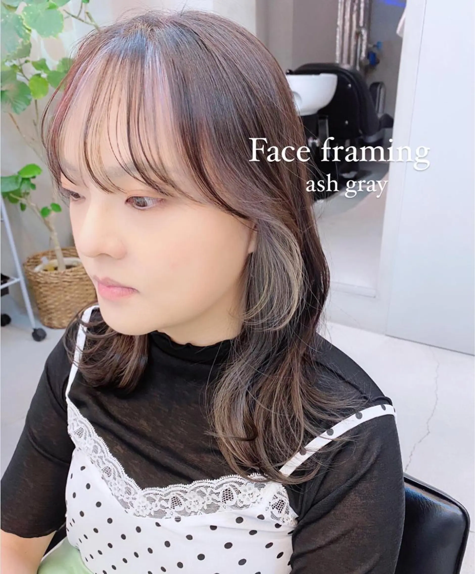 ミディアム カラー 岡野 静華のヘアスタイル