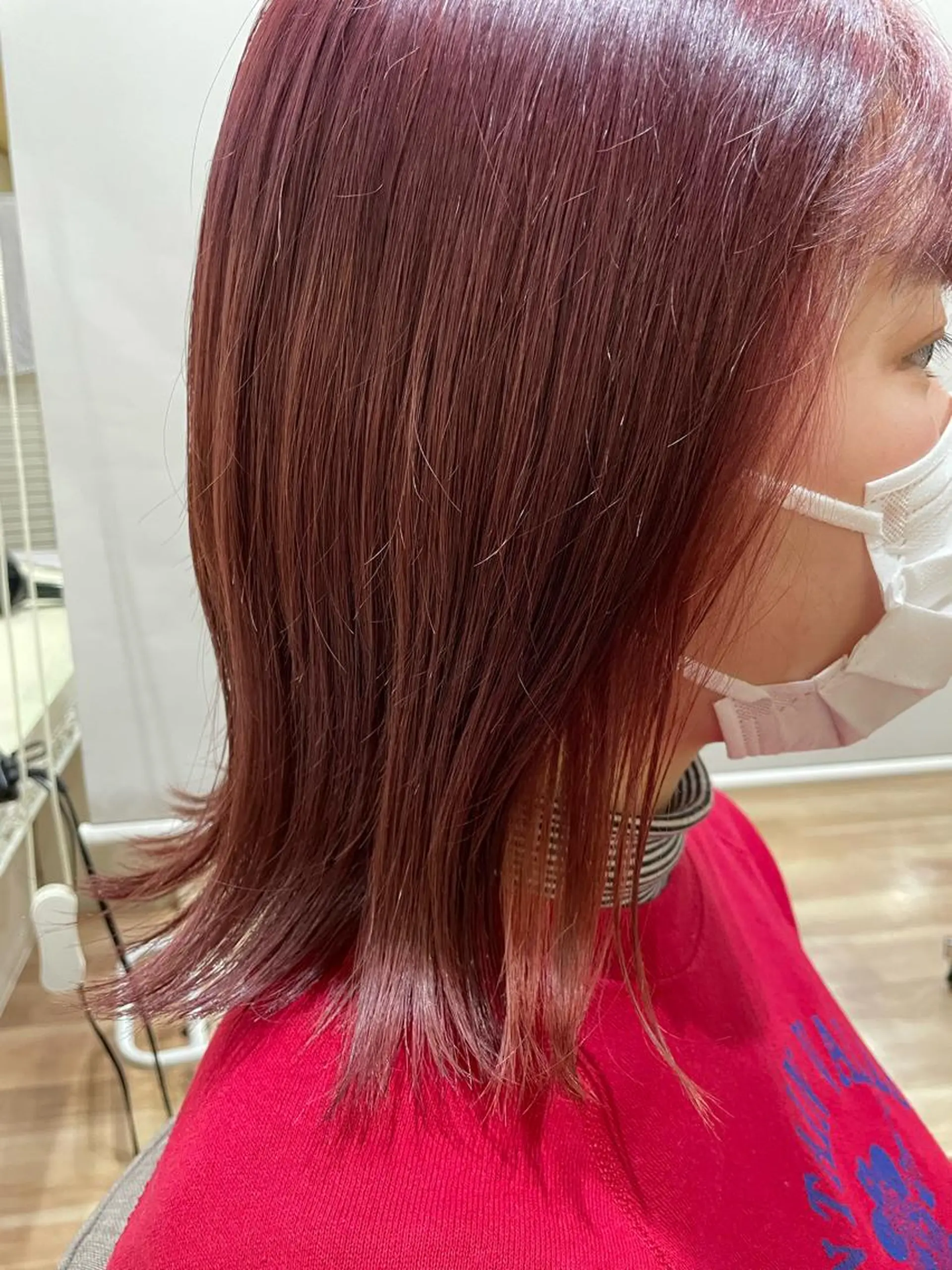カラー カシス レッドカラー ら んのヘアスタイル