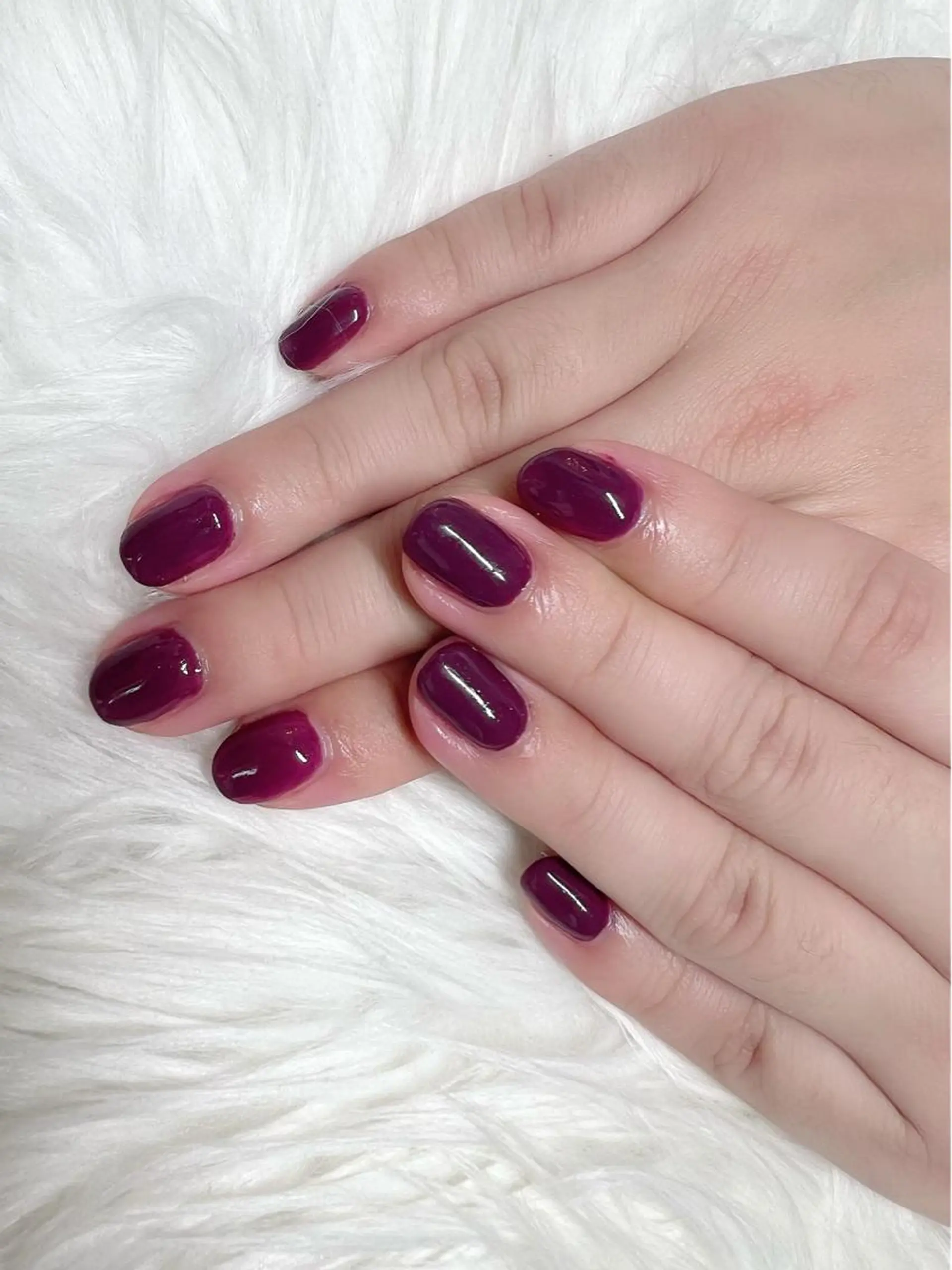 ネイル ボルドー ワンカラーネイル ハンドネイル シェヌネイル JURAのネイルデザイン