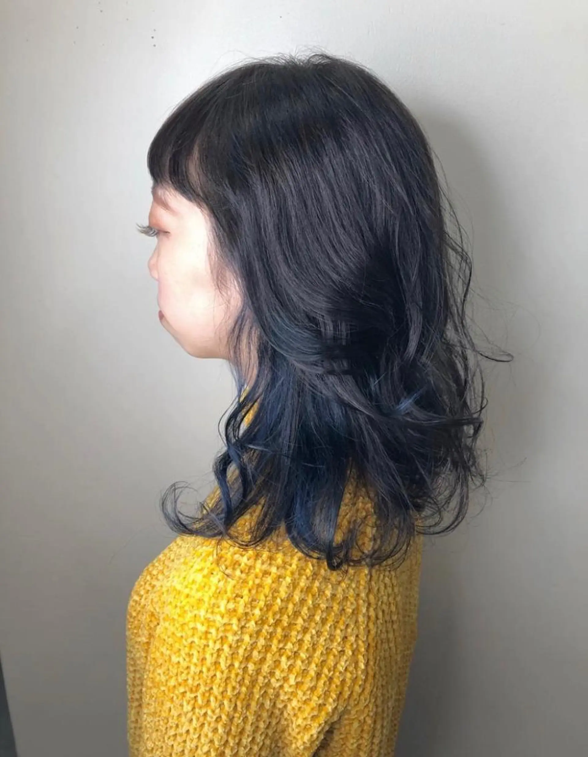 ミディアム カラー インナーカラー ネイビーカラー Kimura Miyukiのマツエク・マツパデザイン