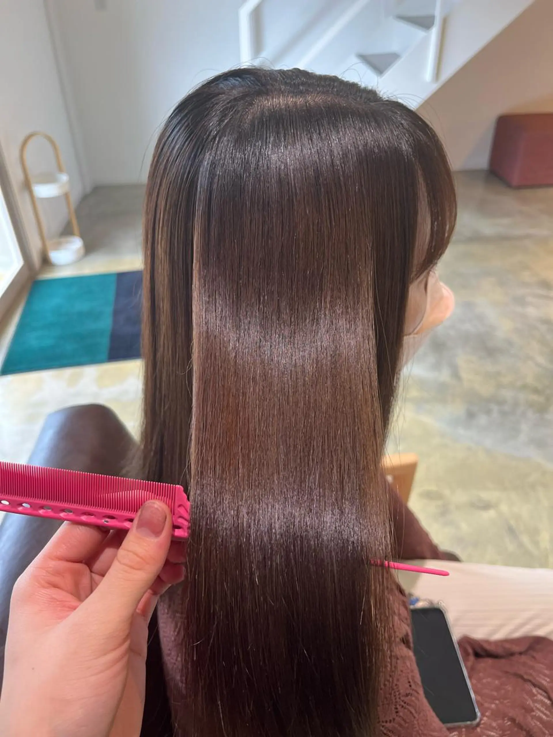 ロング アッシュ ハイライト 髪質改善 トリートメント 🌼あんなtrend color🌼のヘアスタイル