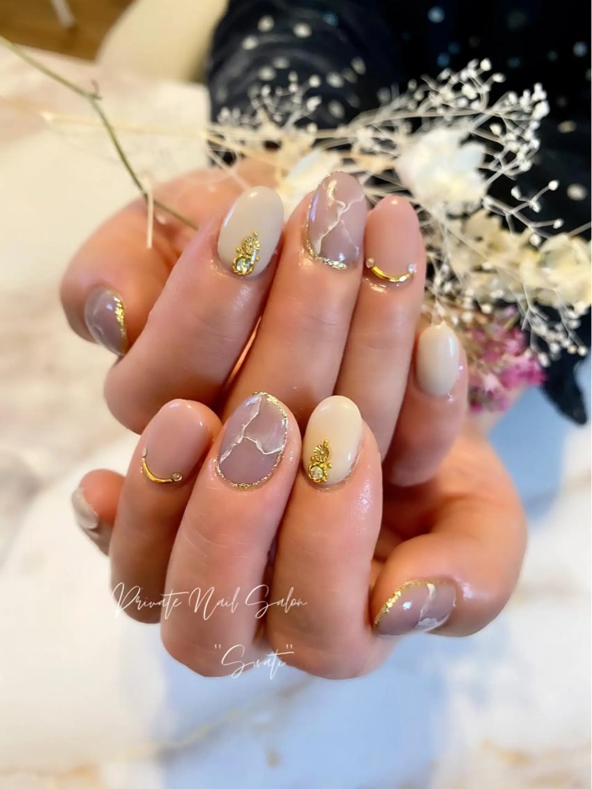 ネイル アートネイル 大理石ネイル(マーブル) オフィスネイル 冬ネイル yuko （ネイリスト）のネイルデザイン