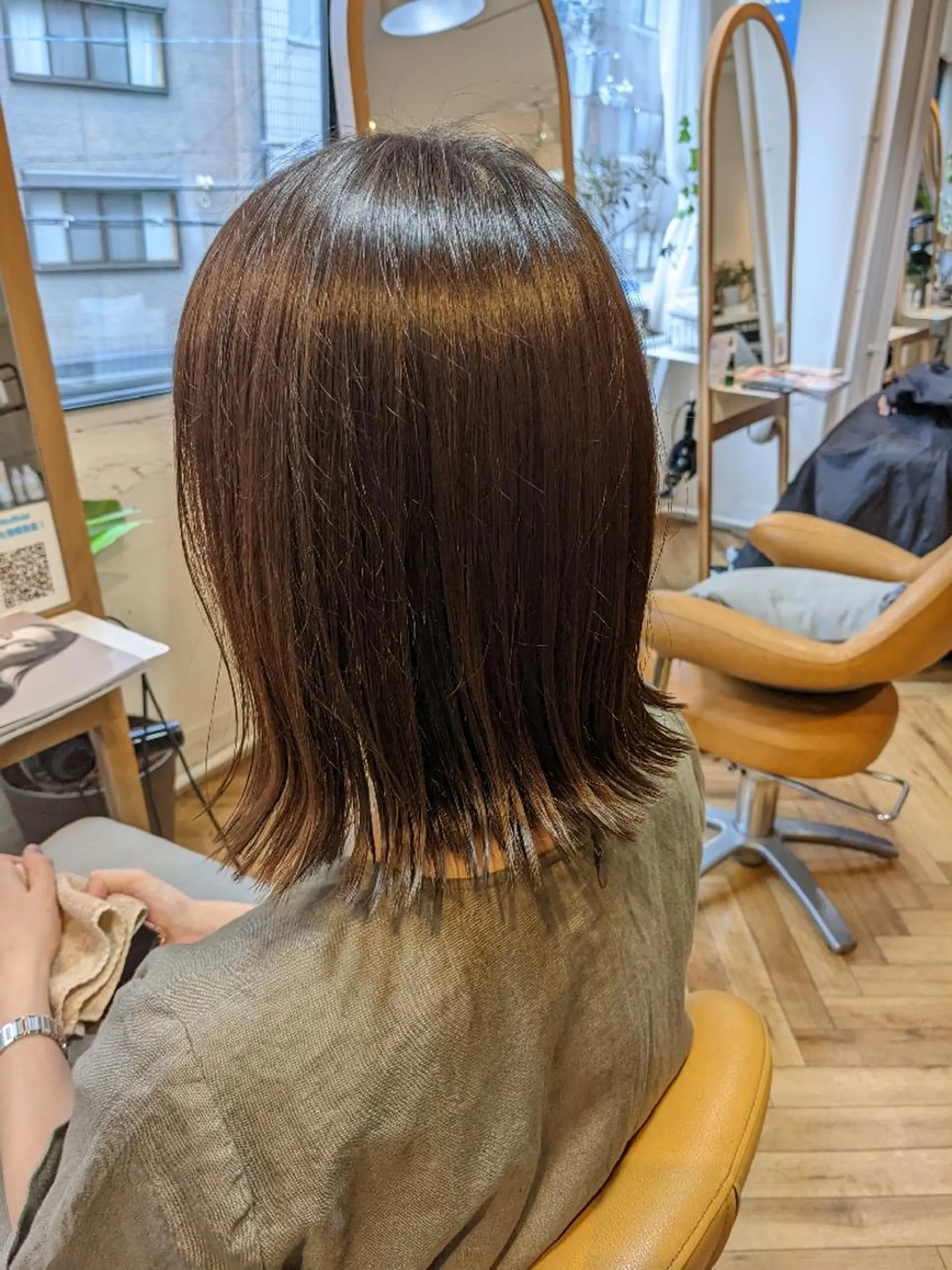 ミディアム 切りっぱなしボブ ボブ newi 天王寺　 masakoのヘアスタイル