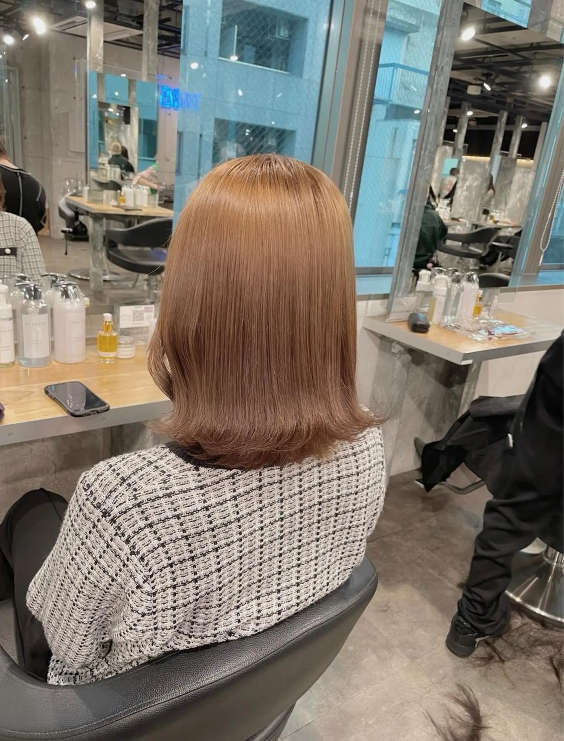 ミディアム カラー ヘアカラー トリートメント ヘッドスパ ヘアセット ベージュカラー💖 やすひろのヘアスタイル